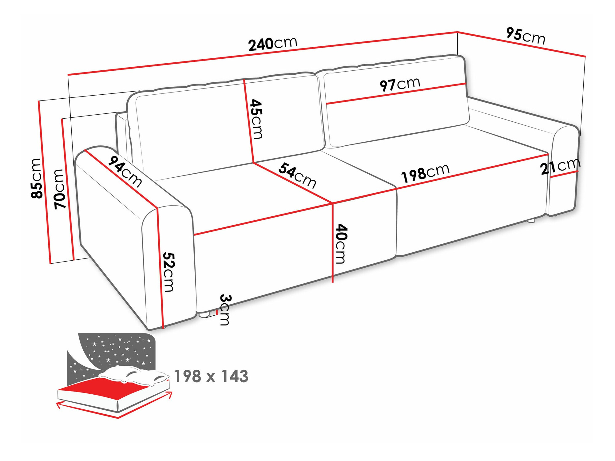 Slaapbank Stonecrest 107 (Sierra 741)