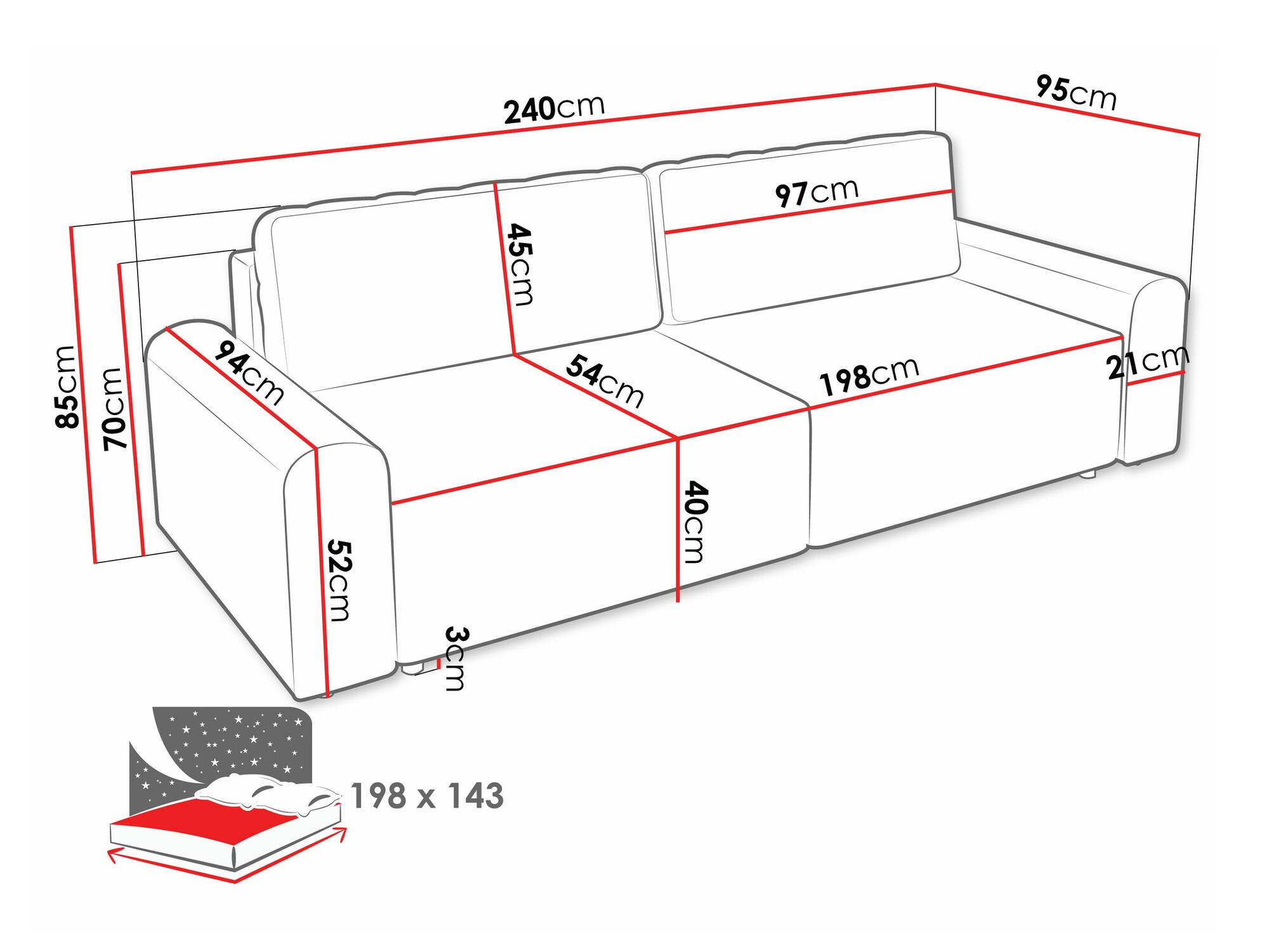 Slaapbank Stonecrest 107 (Sierra 746)
