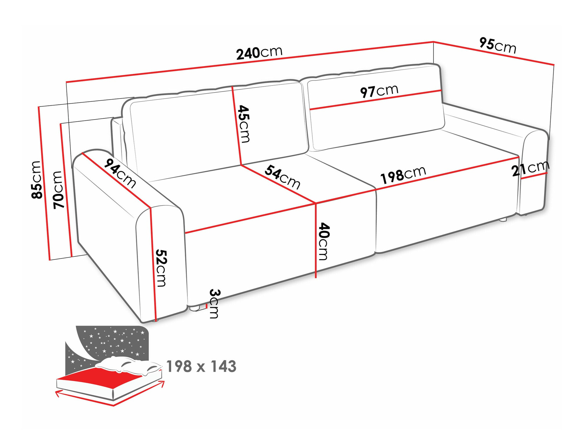 Slaapbank Stonecrest 107 (Sierra 751)