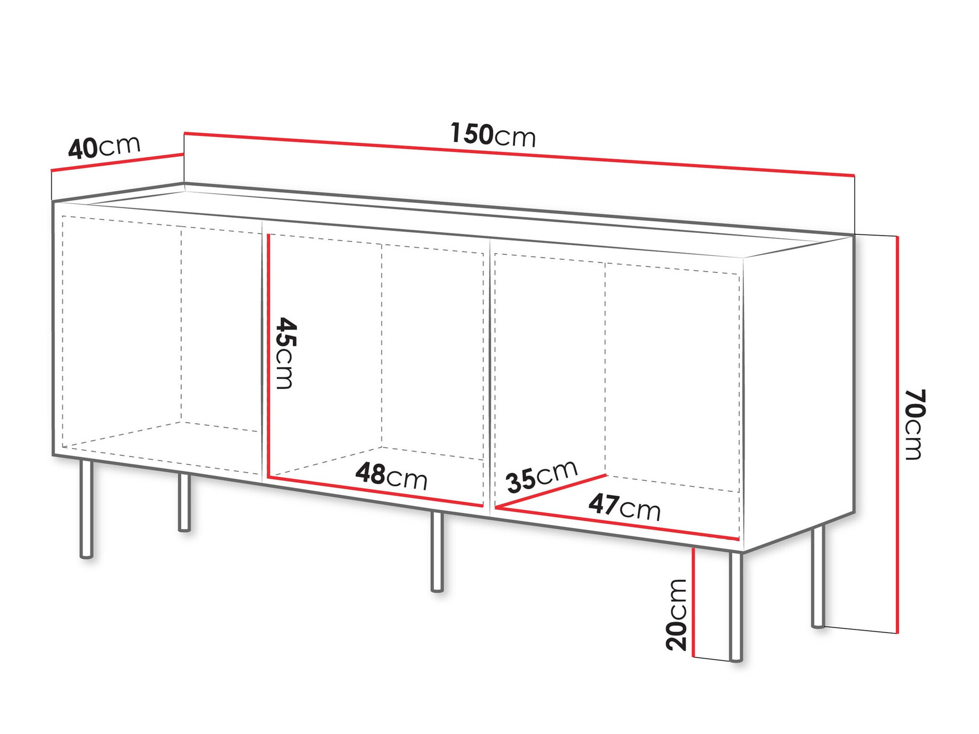 Dressoir Melbela 104 (Kasjmier + Eiken)