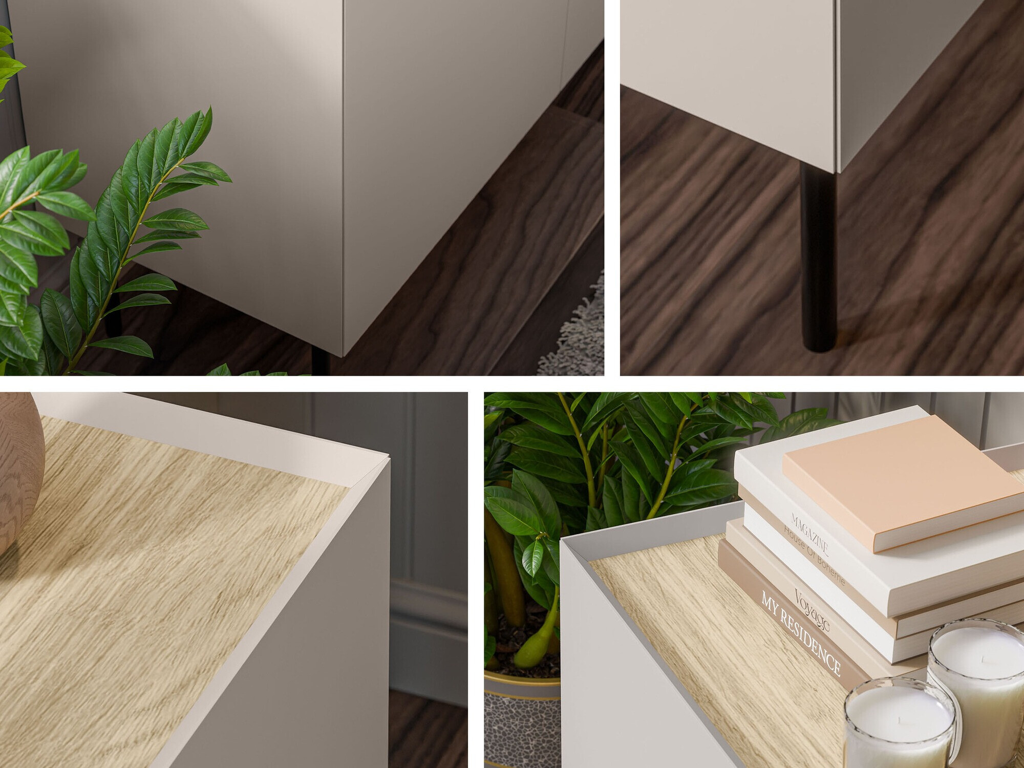 Dressoir Melbela 104 (Licht olijfboom + Eiken)