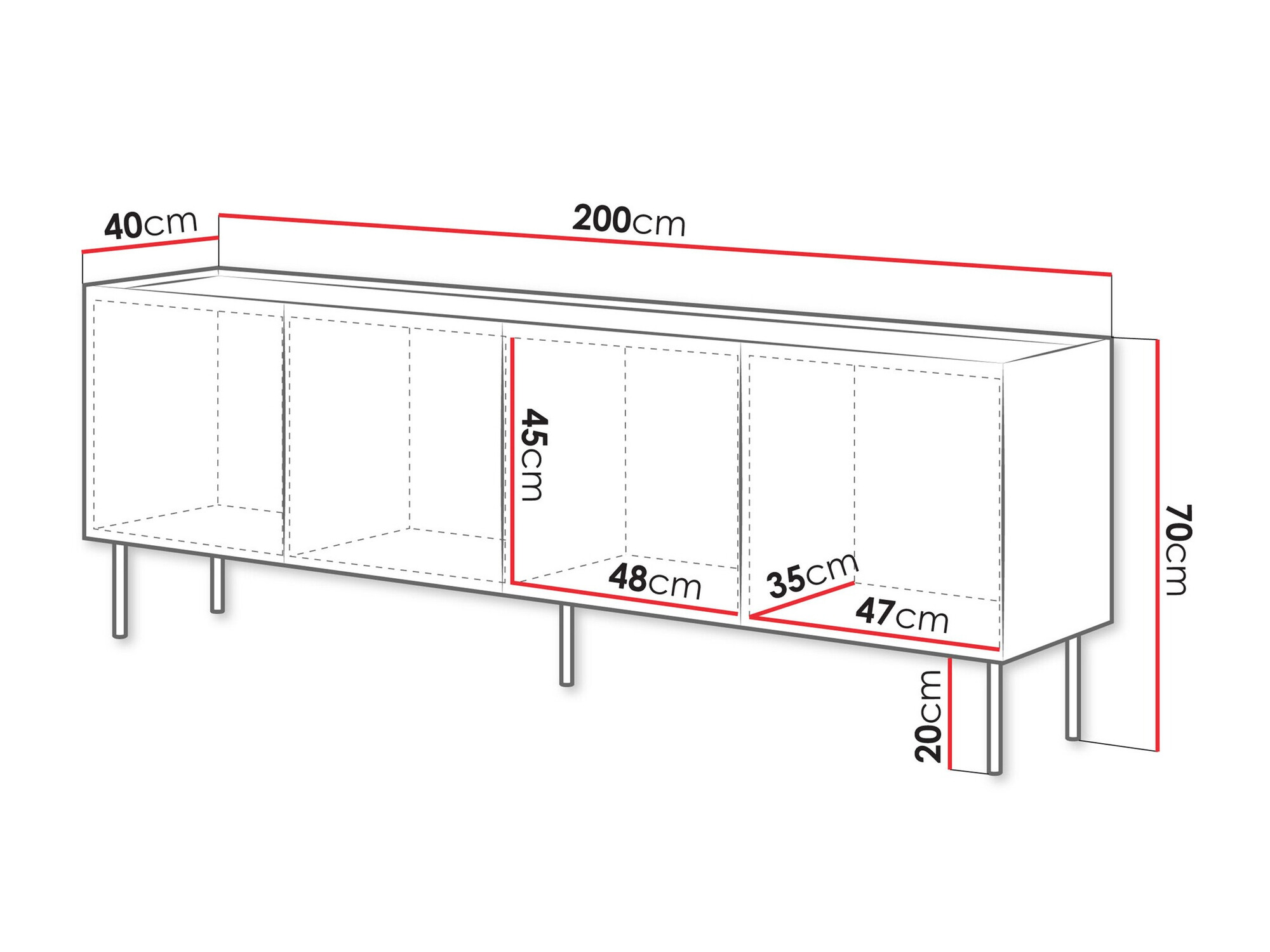 Dressoir Melbela 105 (Kasjmier + Eiken)