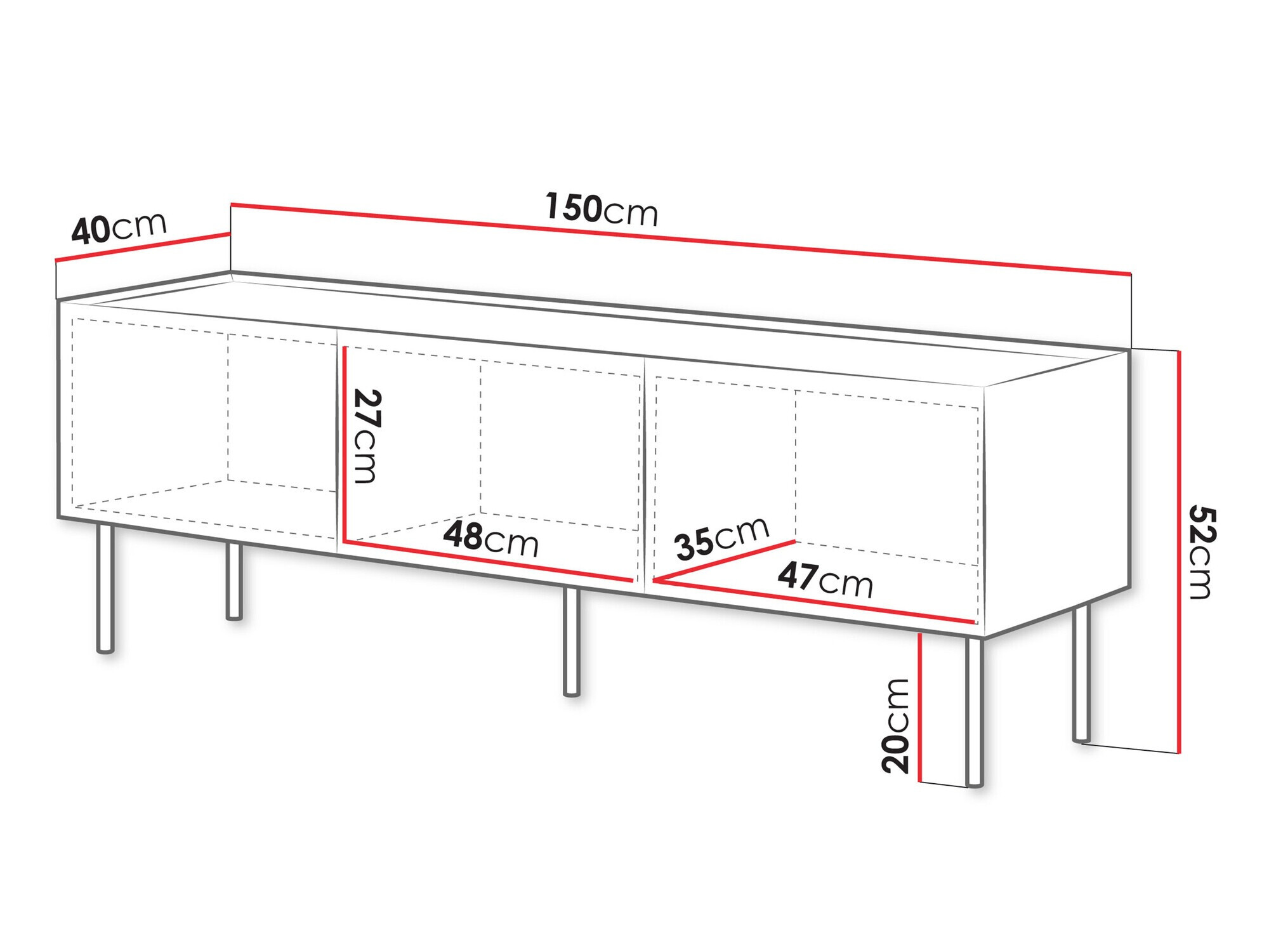 TV-meubel Melbela 106 (Licht olijfboom + Eiken)
