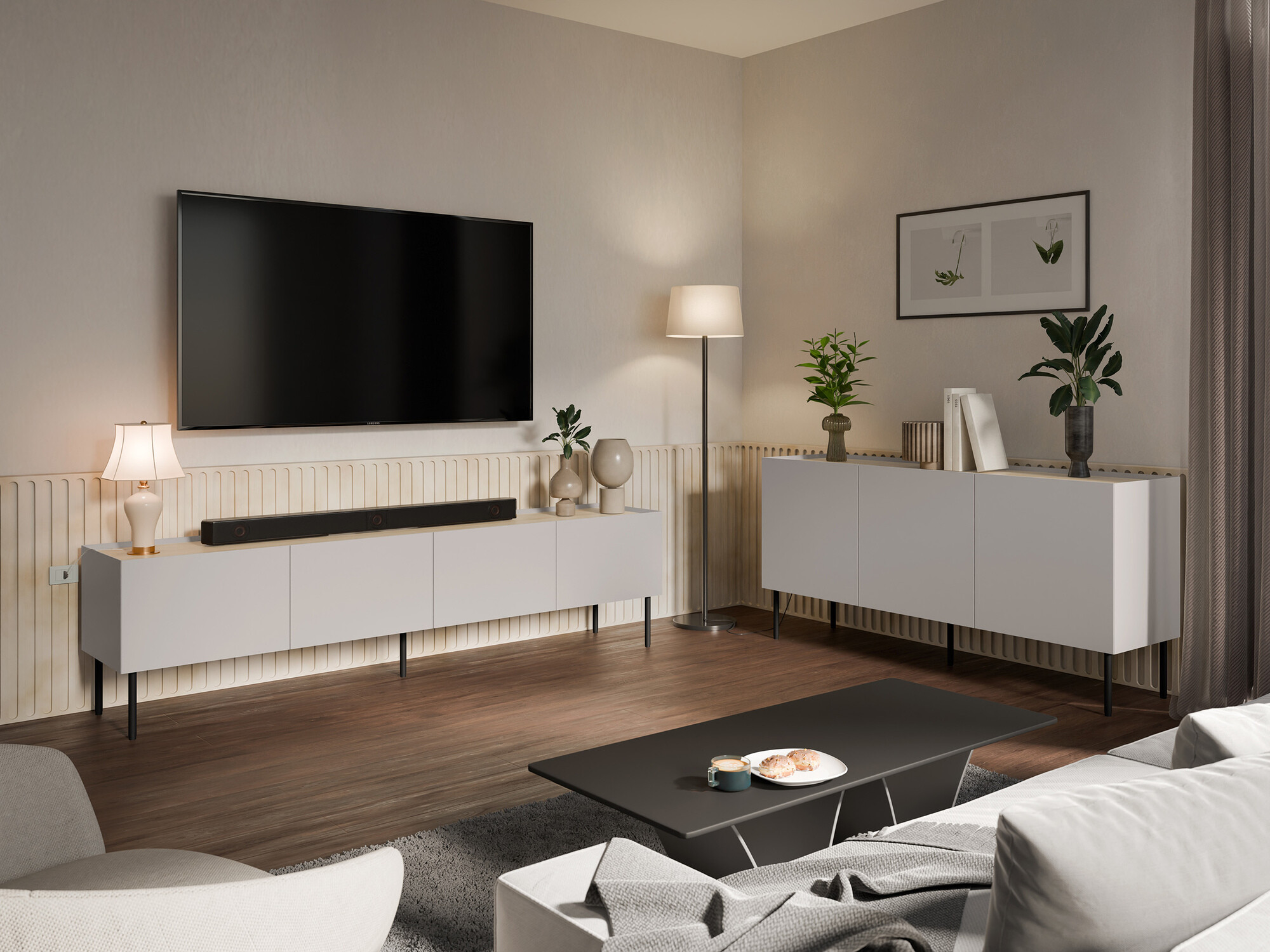 TV-meubel Melbela 107 (Kasjmier + Eiken)