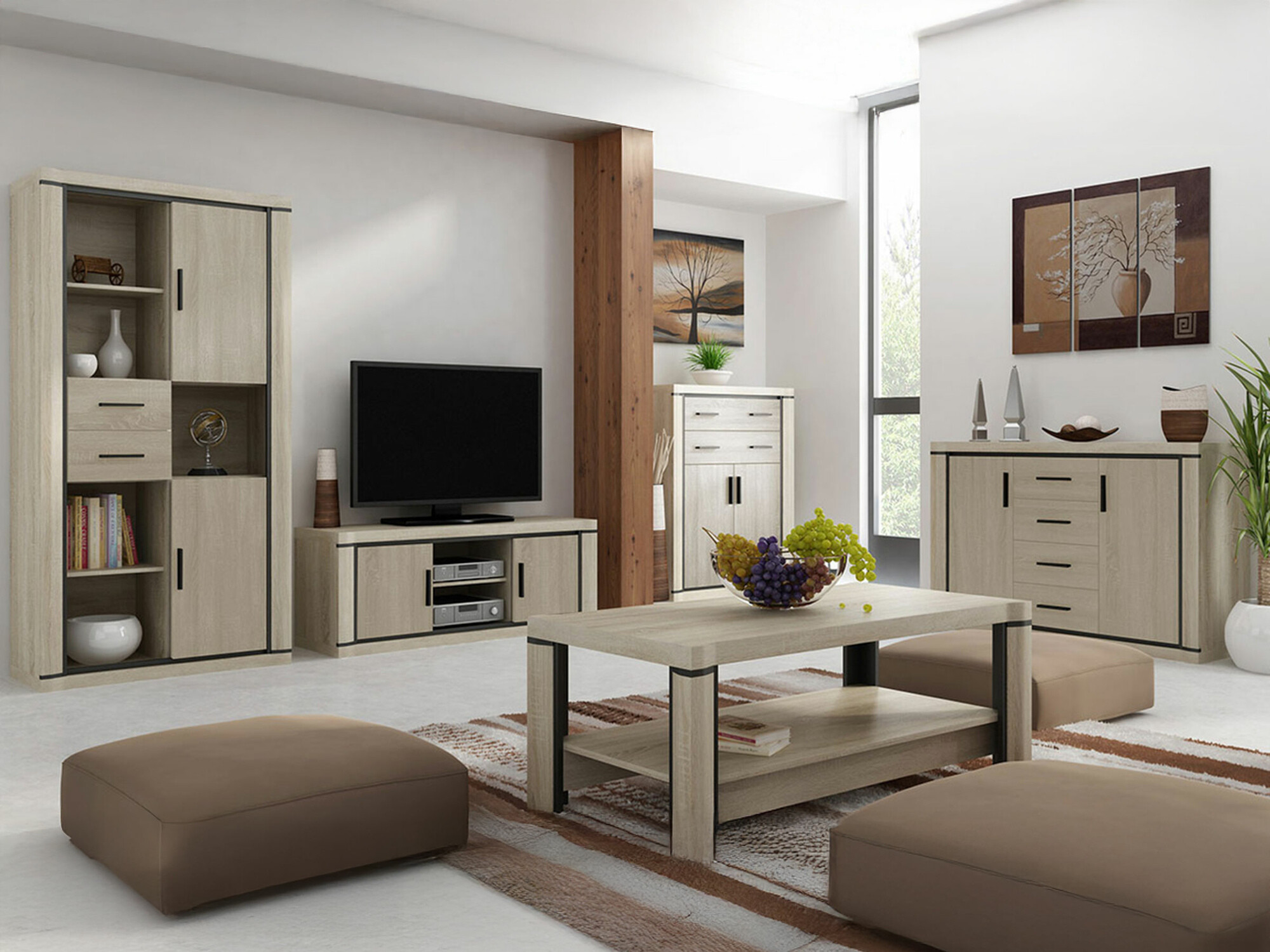 Woonkamerset Lorelie 124 (Sonoma eik)