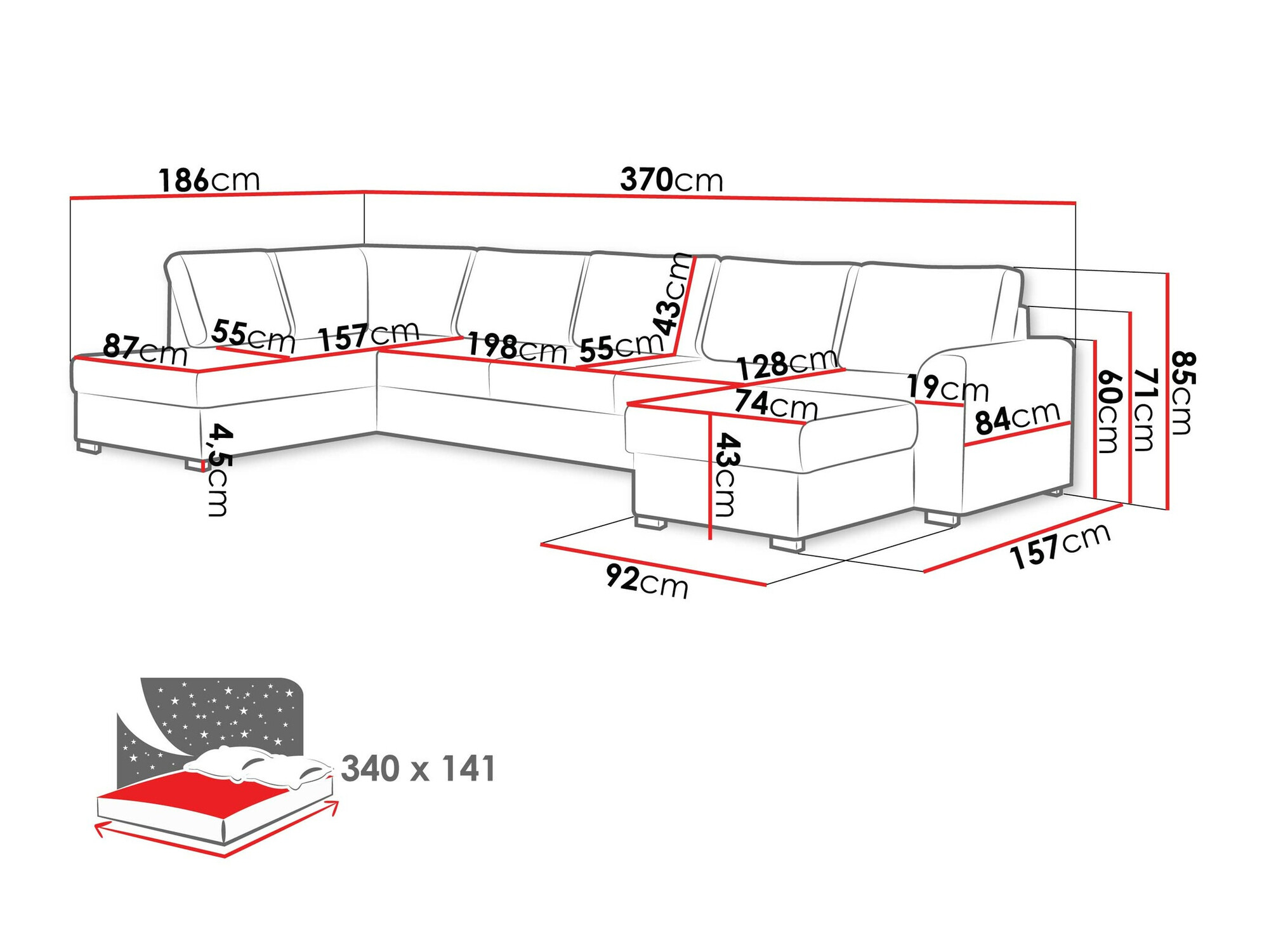 Hoekbank Comfivo 191 (Coral 45)