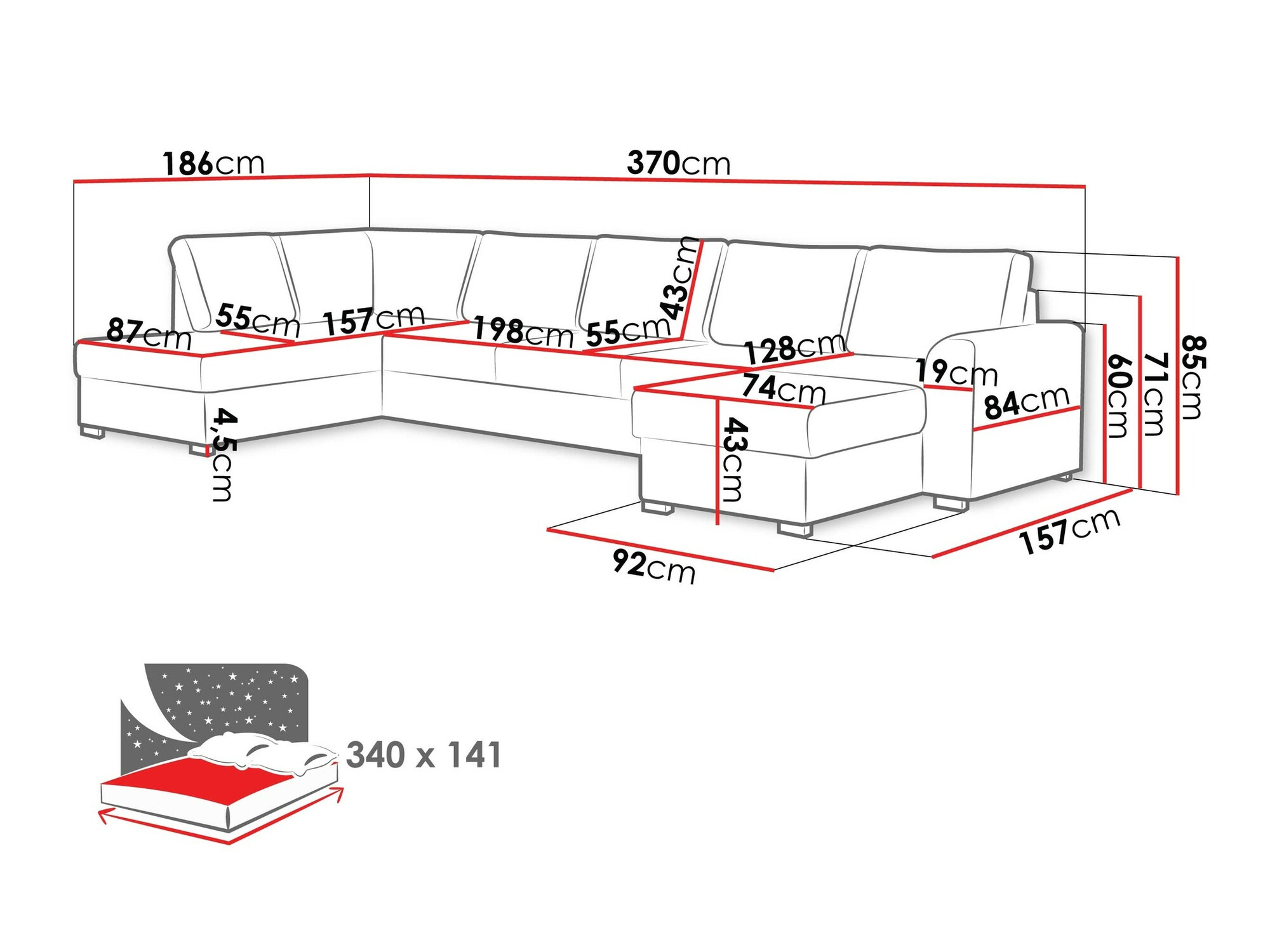 Hoekbank Comfivo 191 (Magic Velvet 2217)