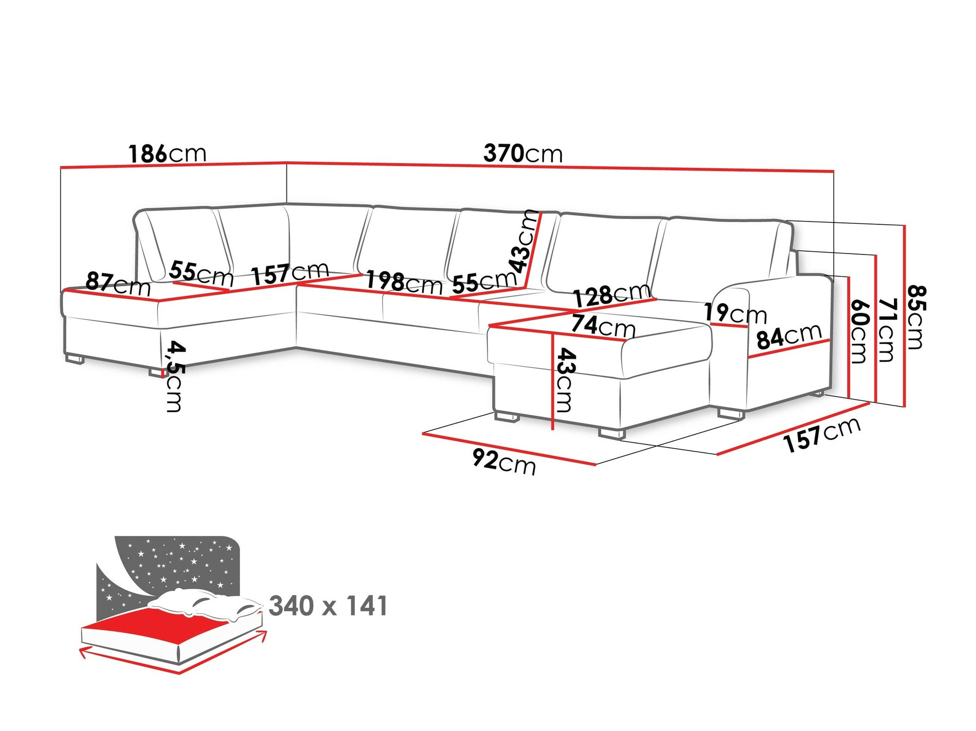 Hoekbank Comfivo 191 (Magic Velvet 2217)