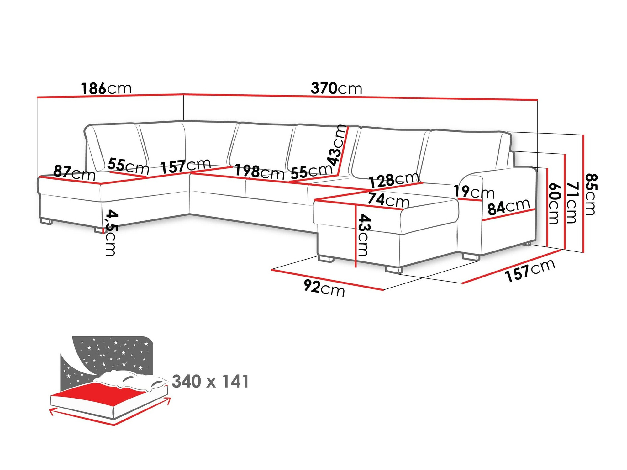 Hoekbank Comfivo 191 (Soft 011 + Majorka 03)