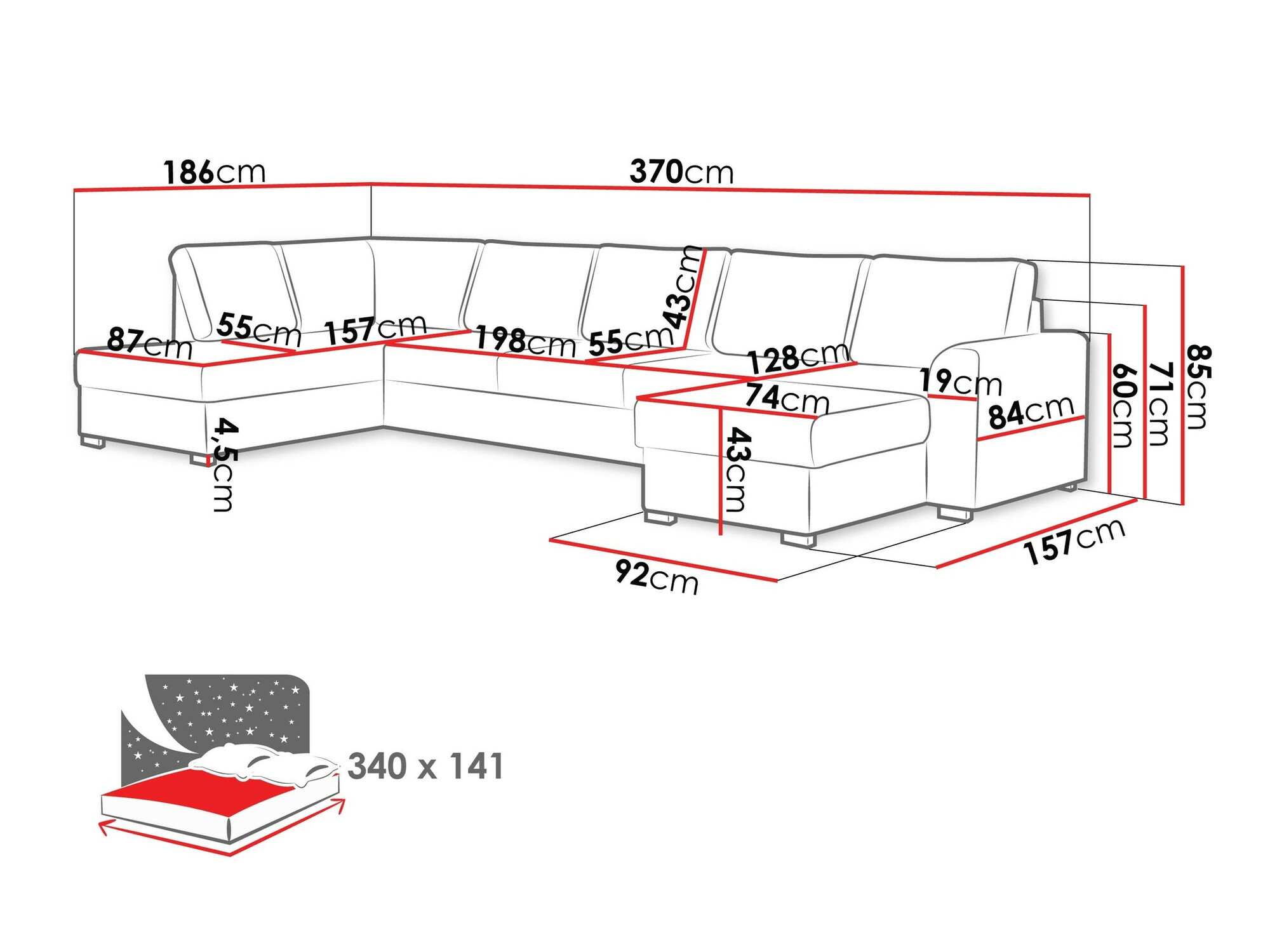 Hoekbank Comfivo 191 (Soft 017 + Lux 06)