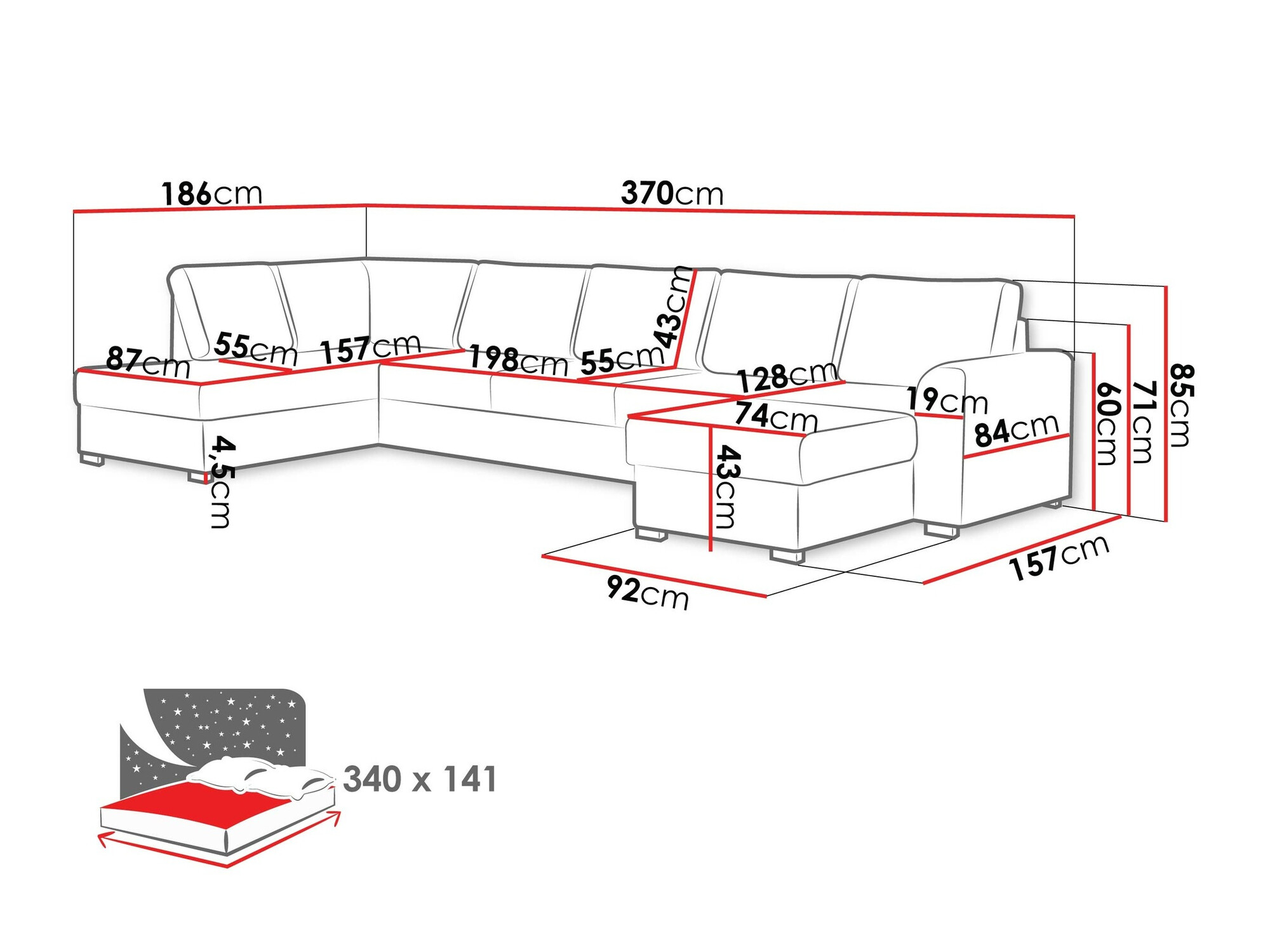 Hoekbank Comfivo Flumen I (Soft 017 + Lux 06)