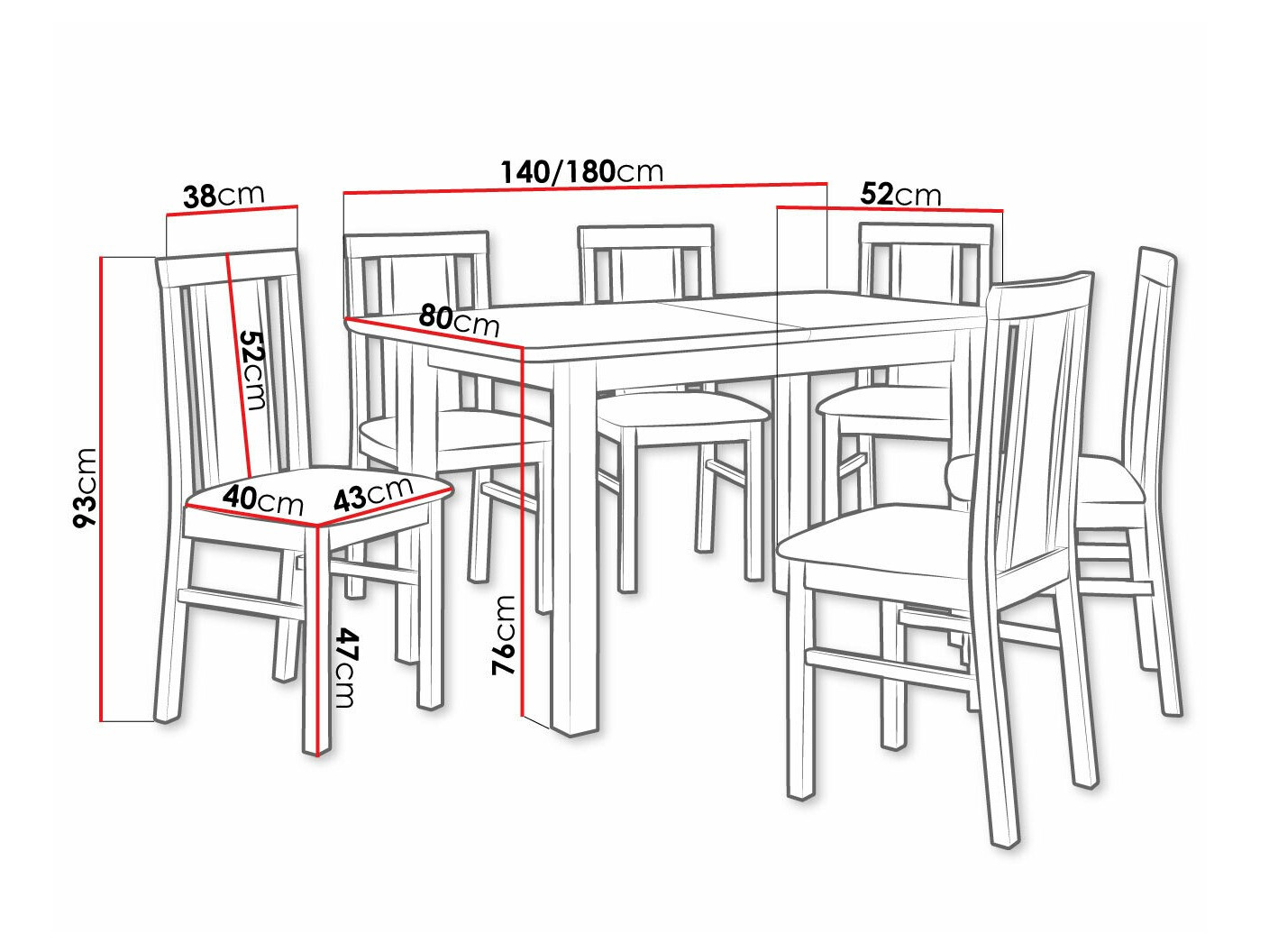 Eetkamerset Victorville 238