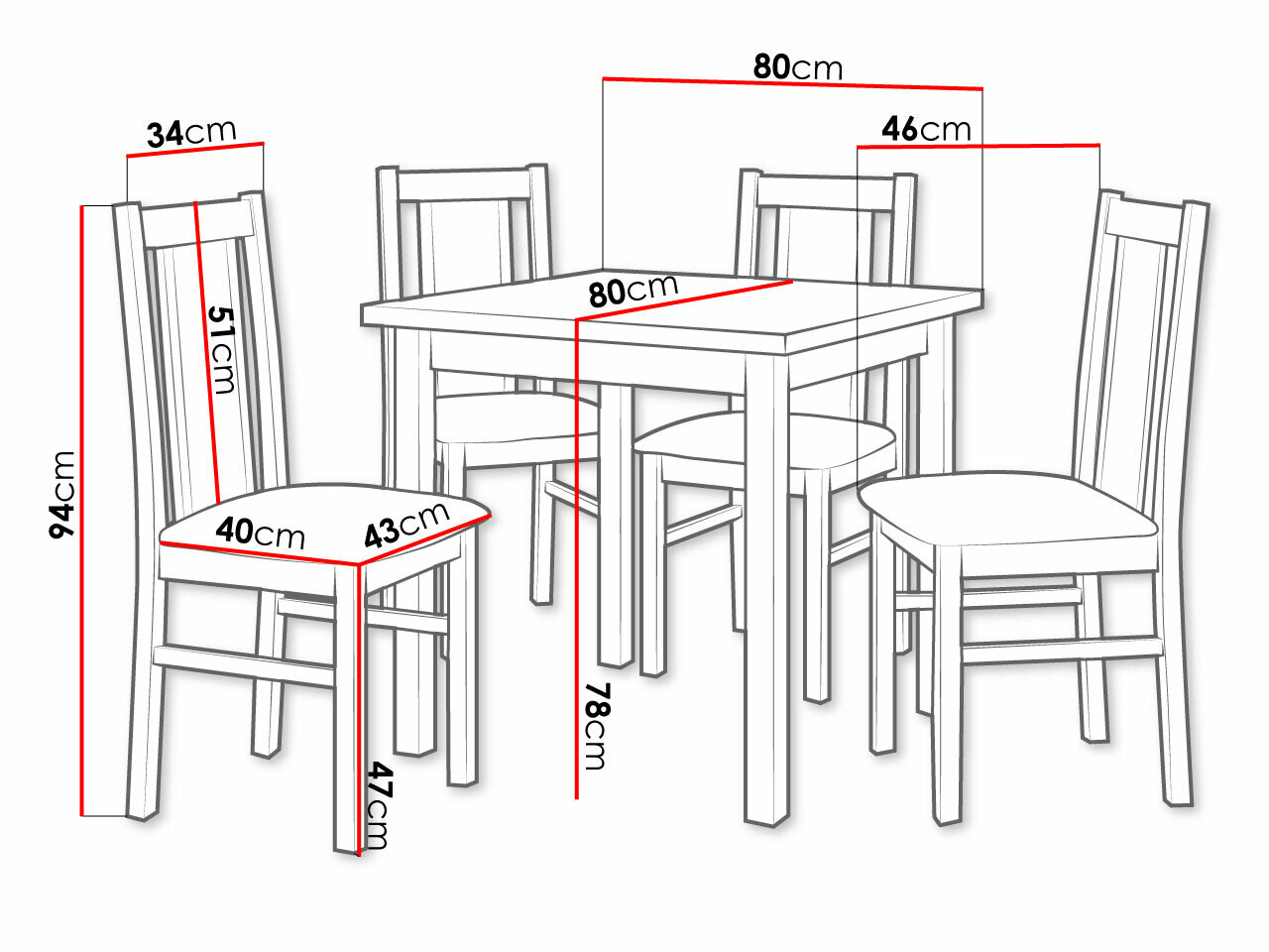 Eetkamerset Victorville 279 (Sonoma eik)