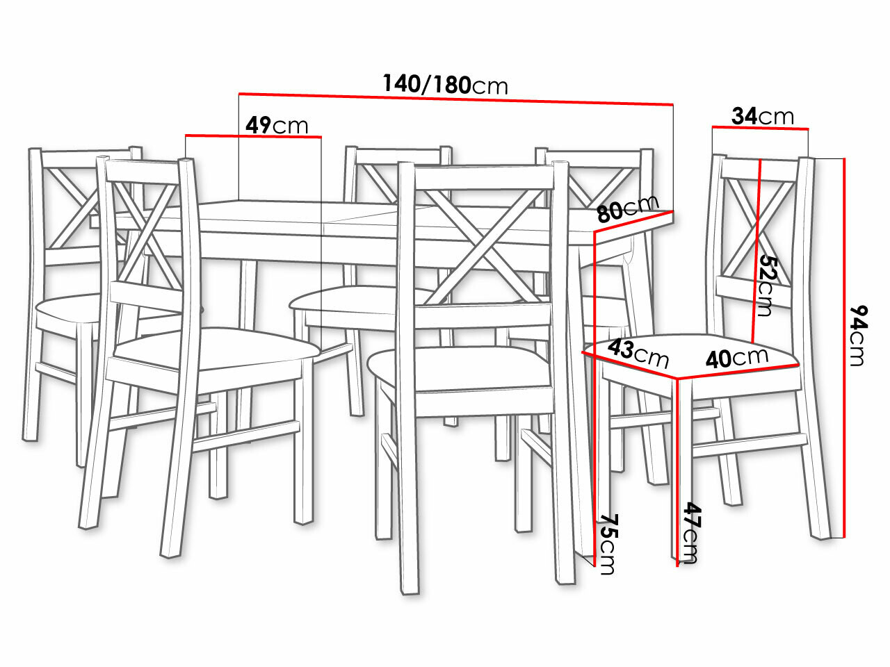 Eetkamerset Victorville 298