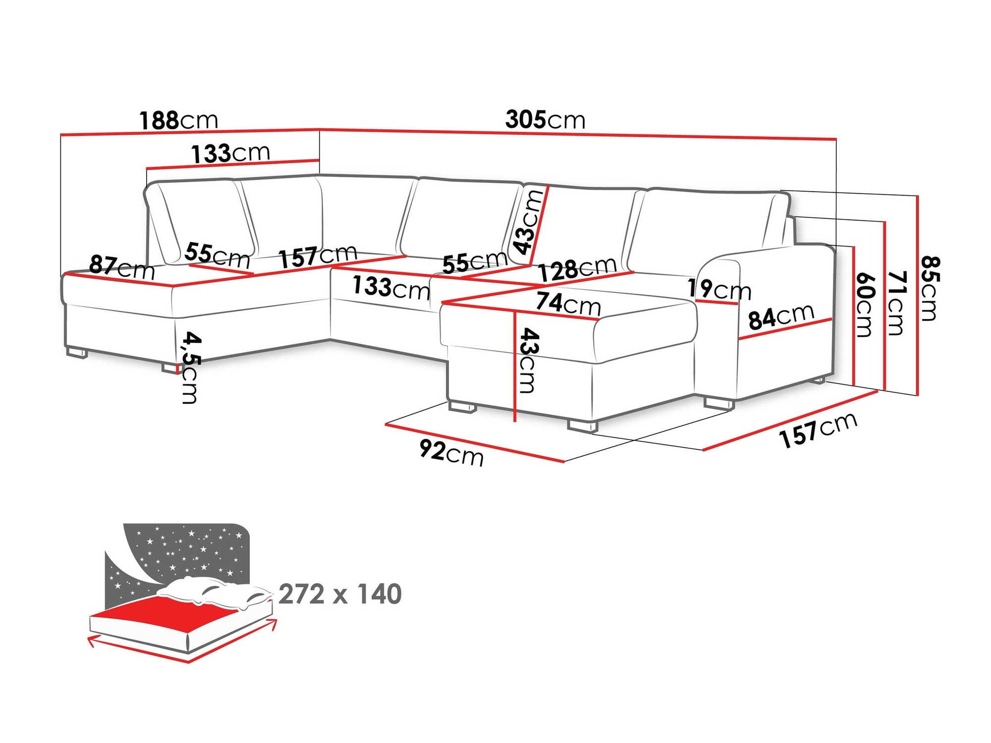Hoekbank Comfivo 189 (Magic Velvet 2217)