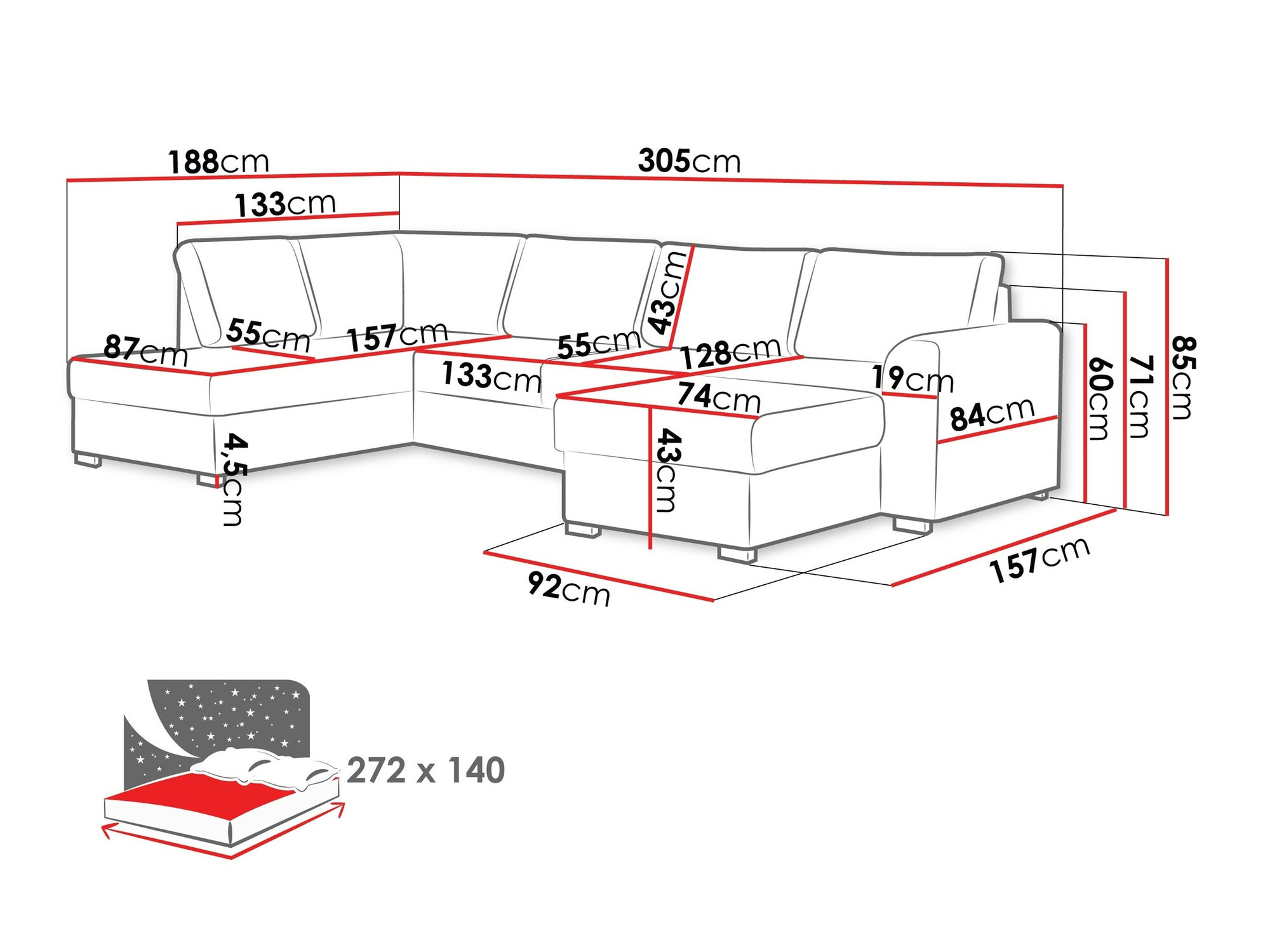 Hoekbank Comfivo 189 (Magic Velvet 2219 + Venus Velvet 2926)