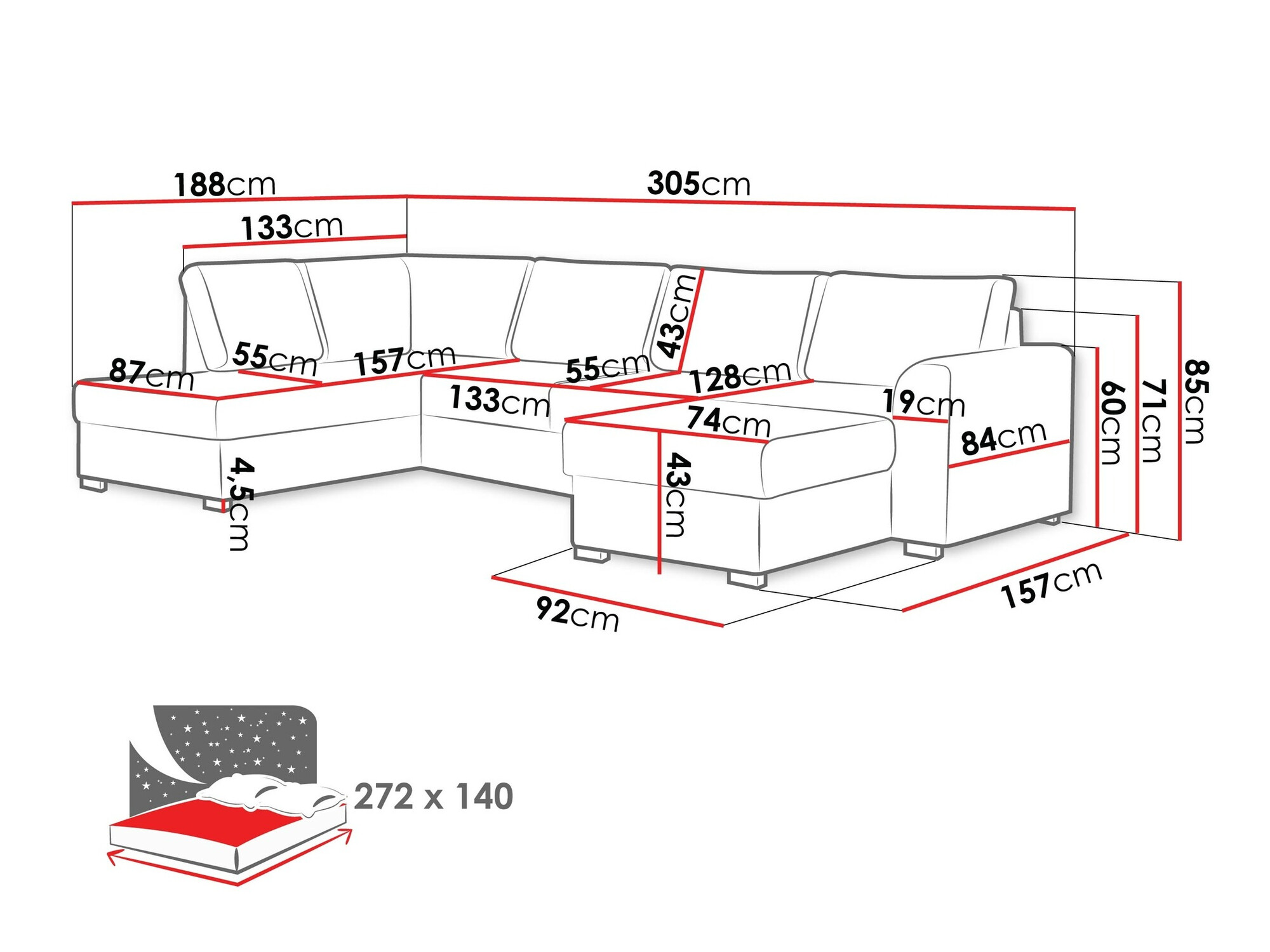 Hoekbank Comfivo 189 (Magic Velvet 2219 + Venus Velvet 2926)