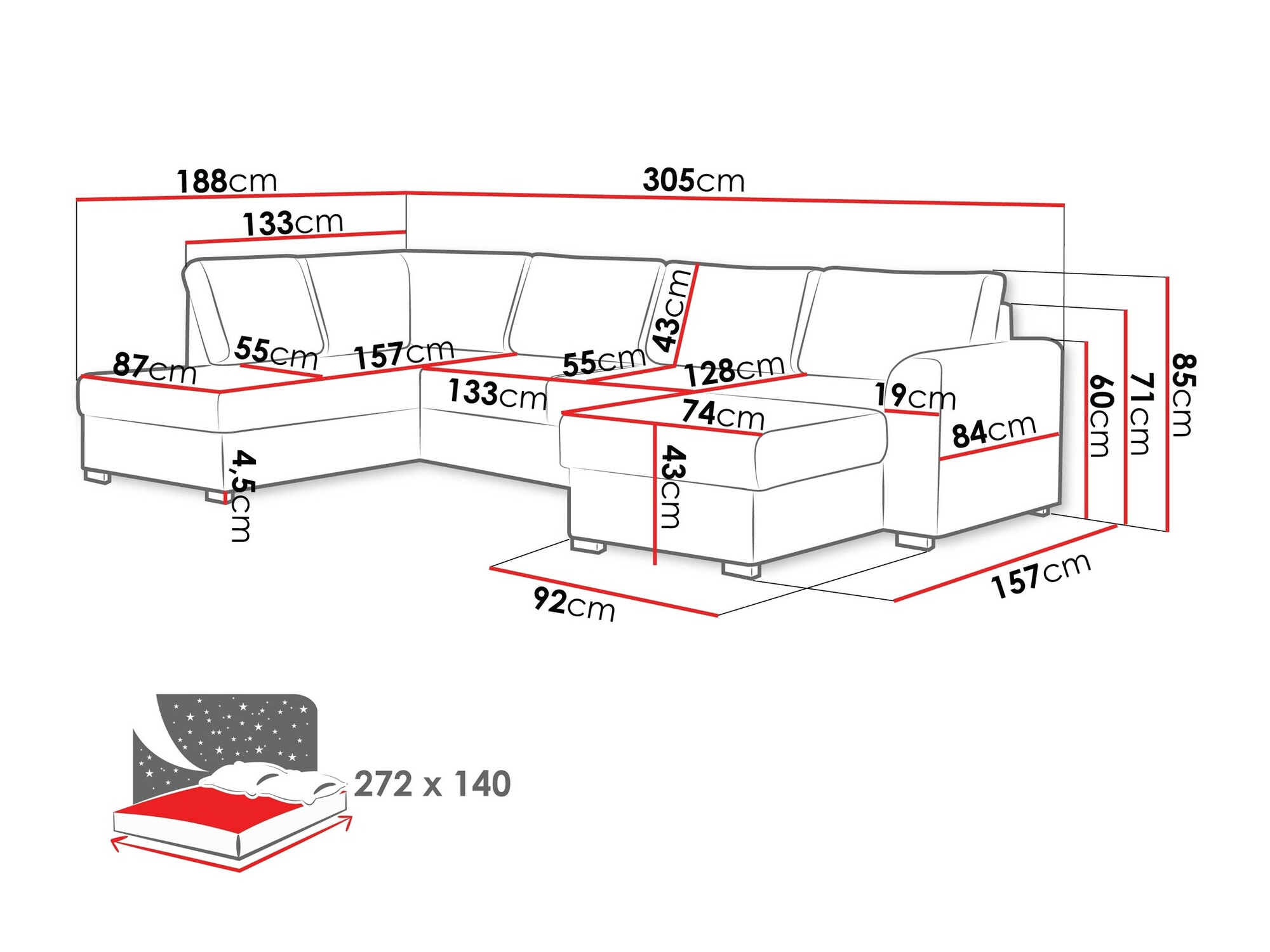 Hoekbank Comfivo 189 (Otusso 23 + Sorriso 4)