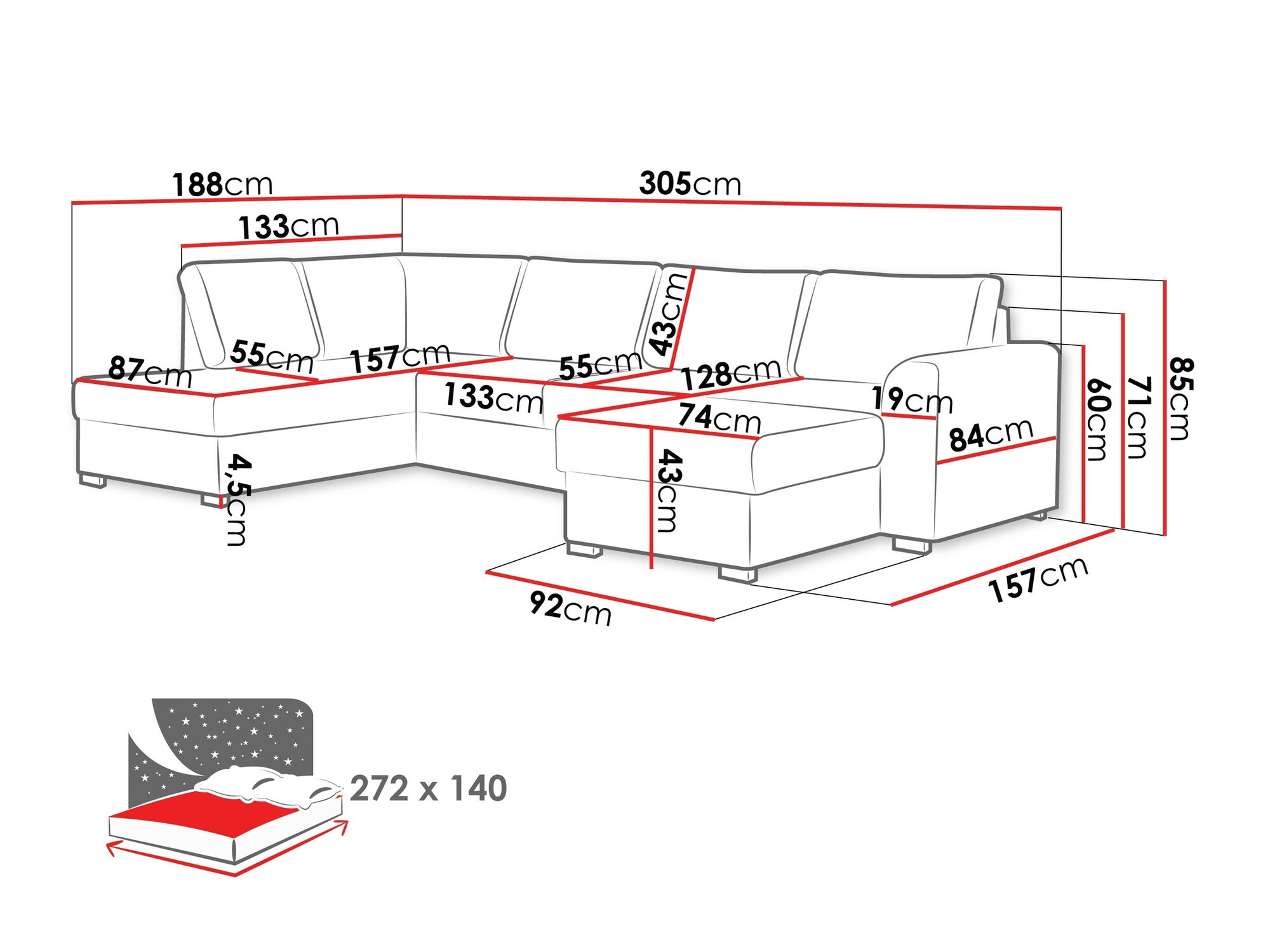 Hoekbank Comfivo 189 (Twist 23)