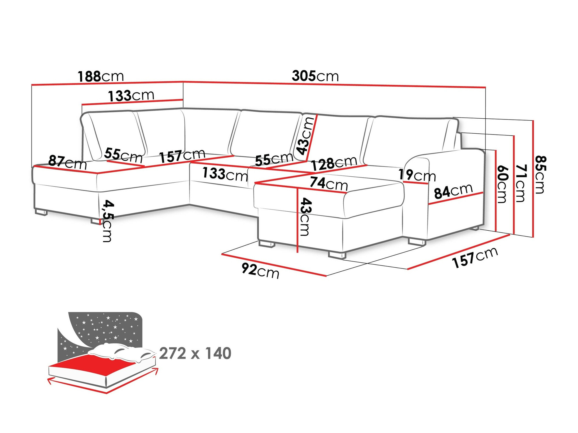 Hoekbank Comfivo 189 (Twist 23)