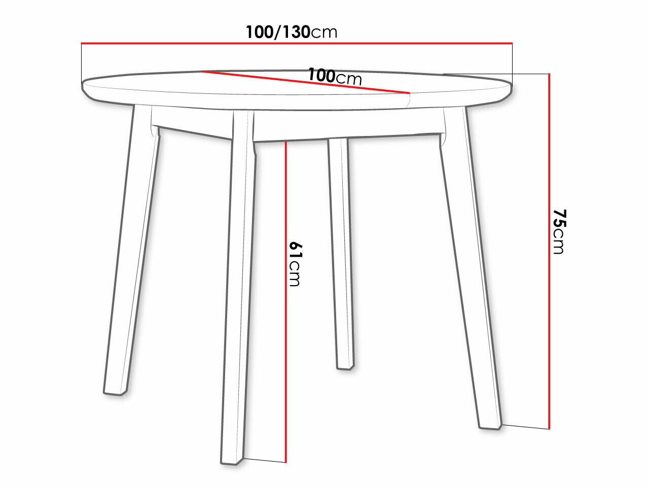 Tafel Victorville 184 (Zwart)