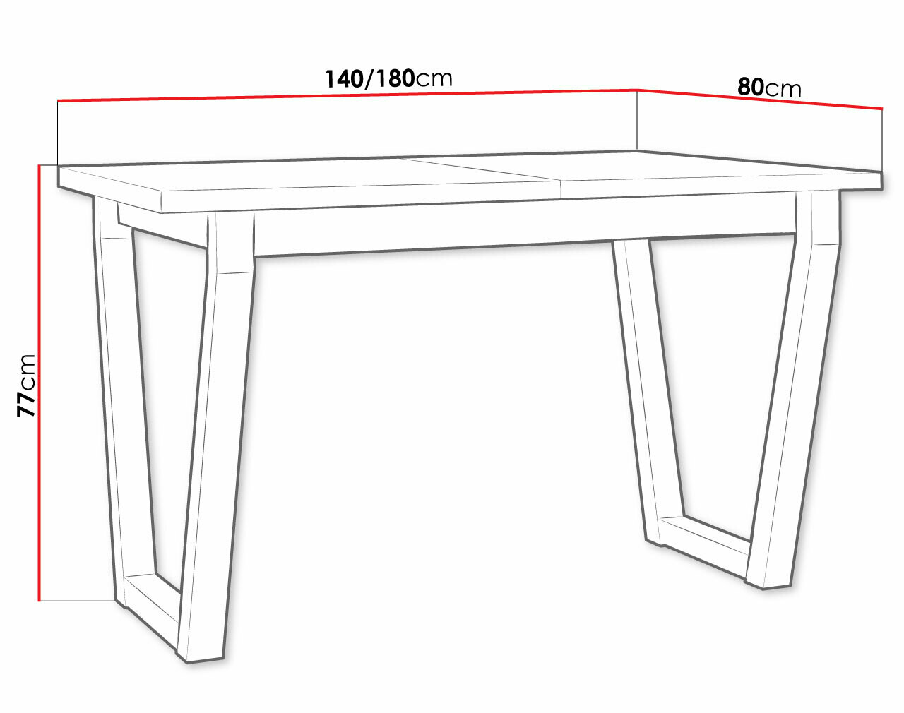 Tafel Victorville 301 (Zwart + Sonoma eik)