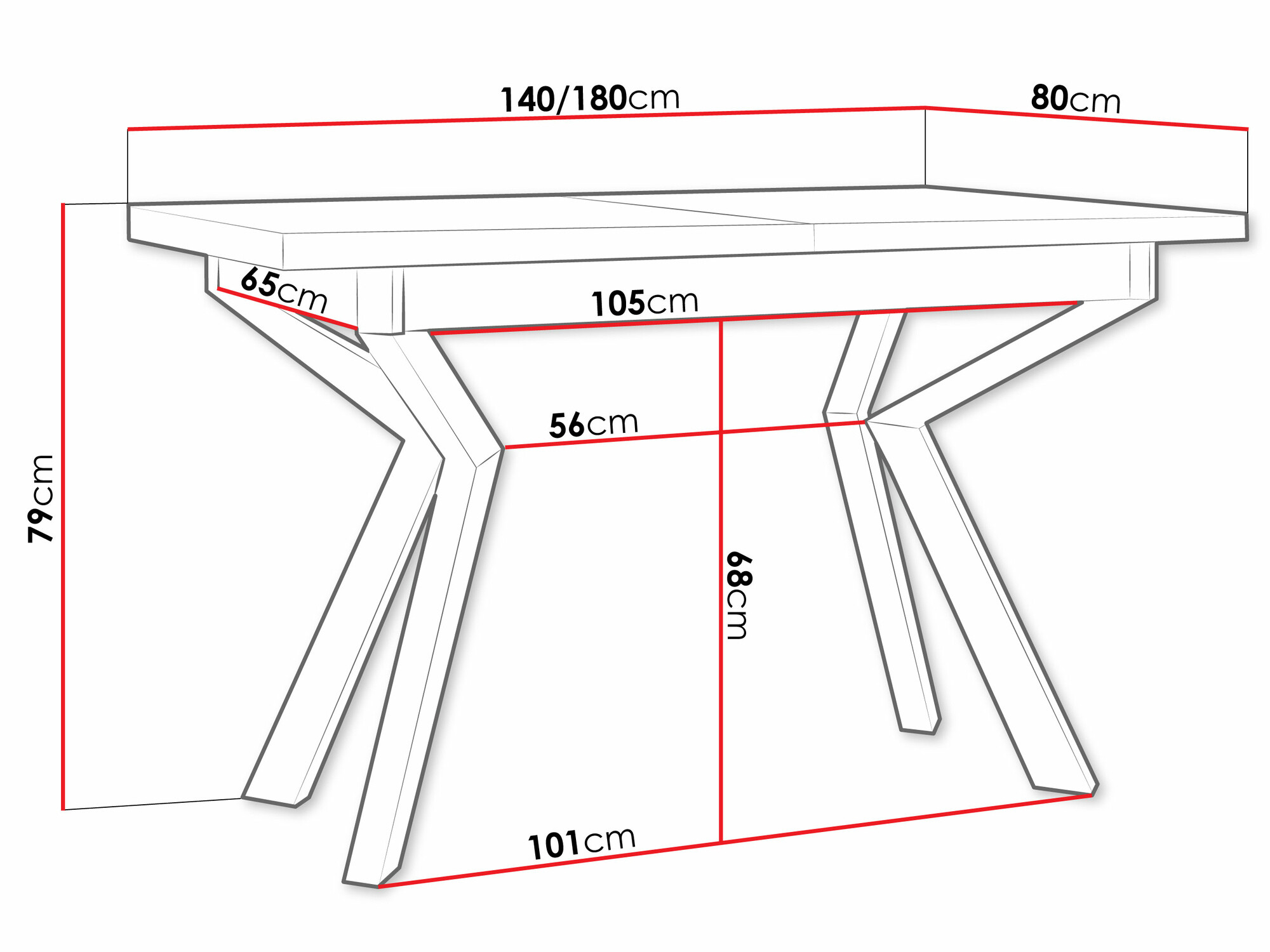 Tafel Victorville 328 (Zwart + Kleinzoon eik)