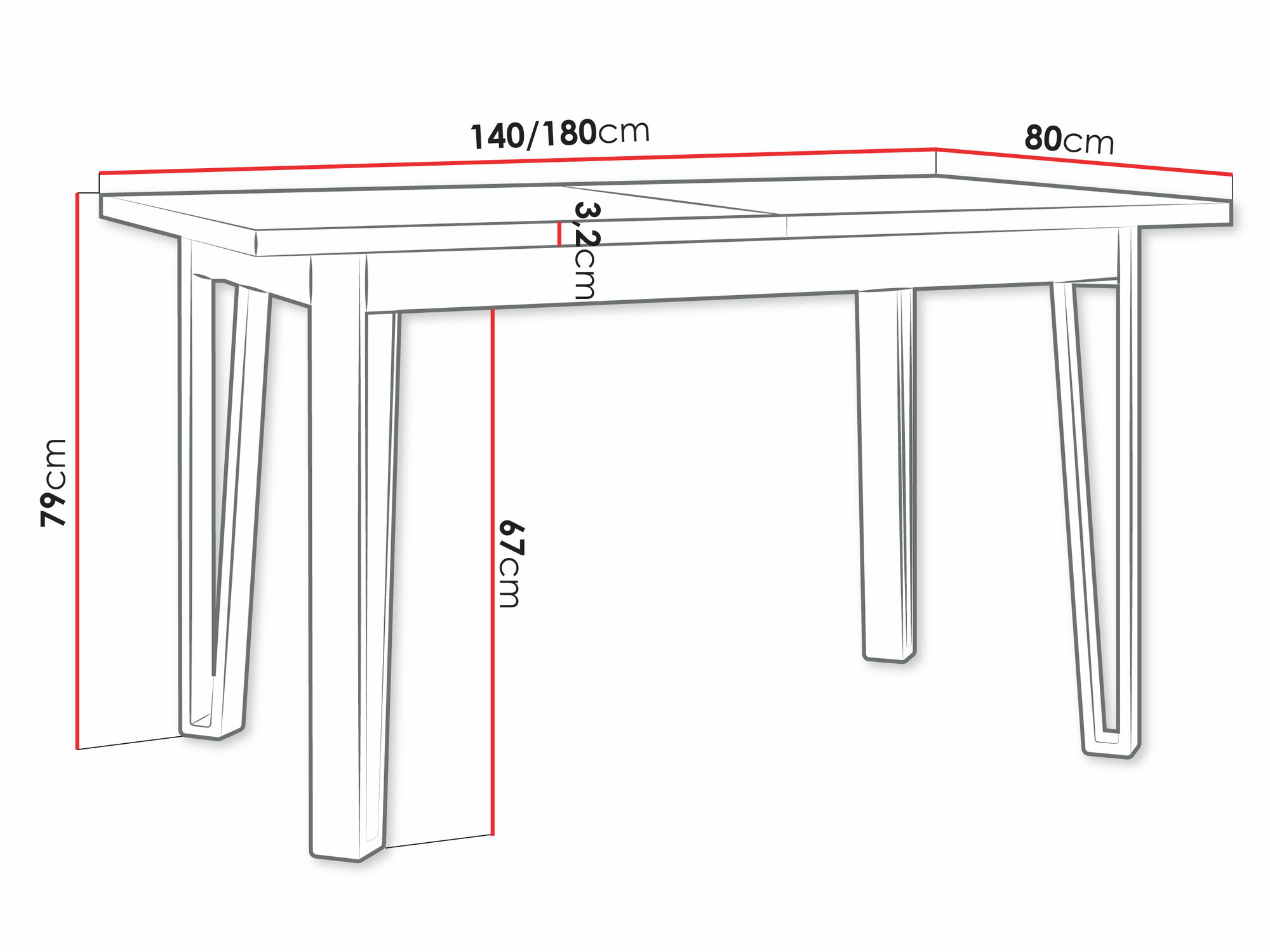 Tafel Victorville 354 (Kleinzoon eik + Zwart)