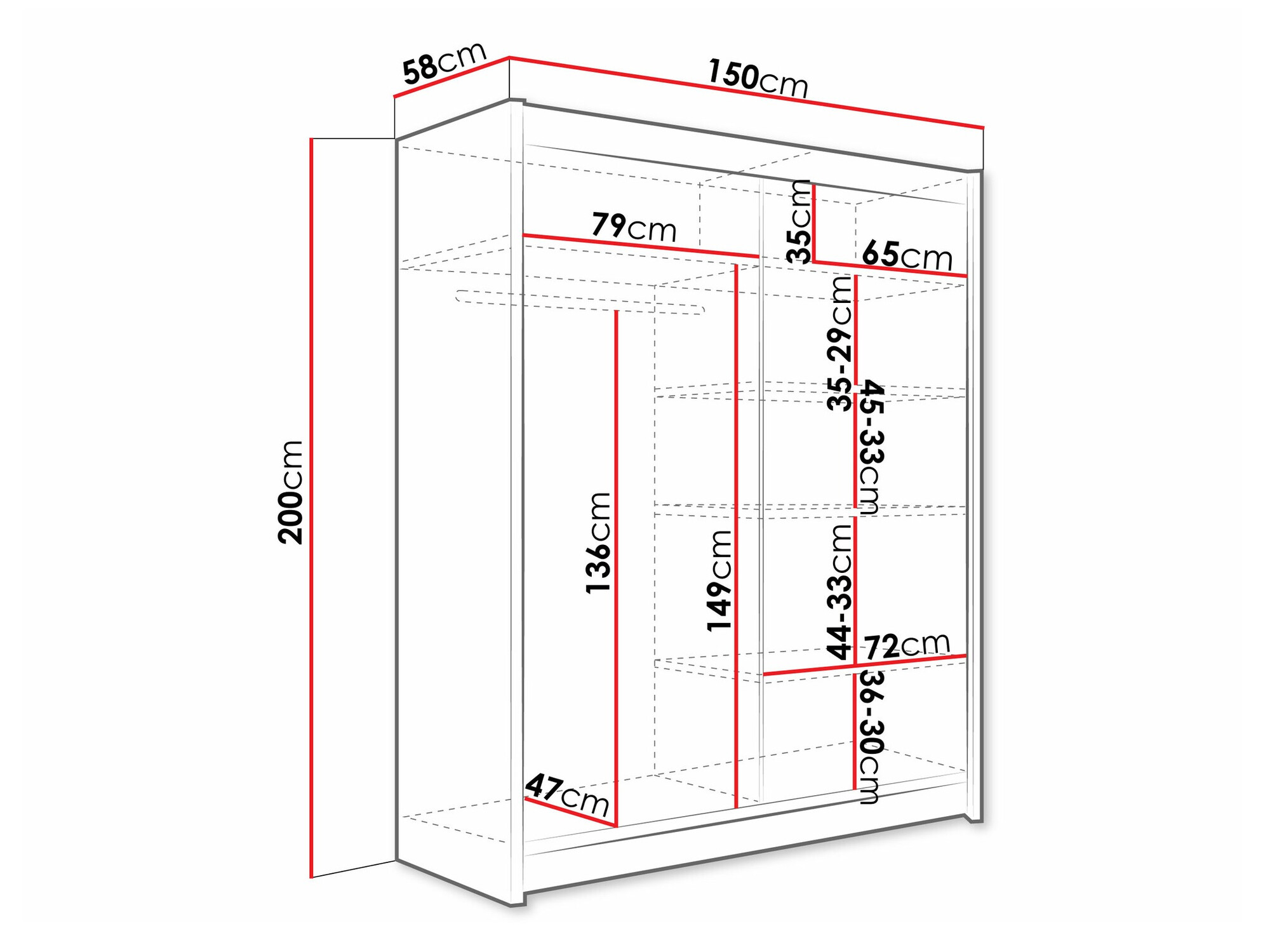 Kledingkast Closico 103 (Kasjmier)