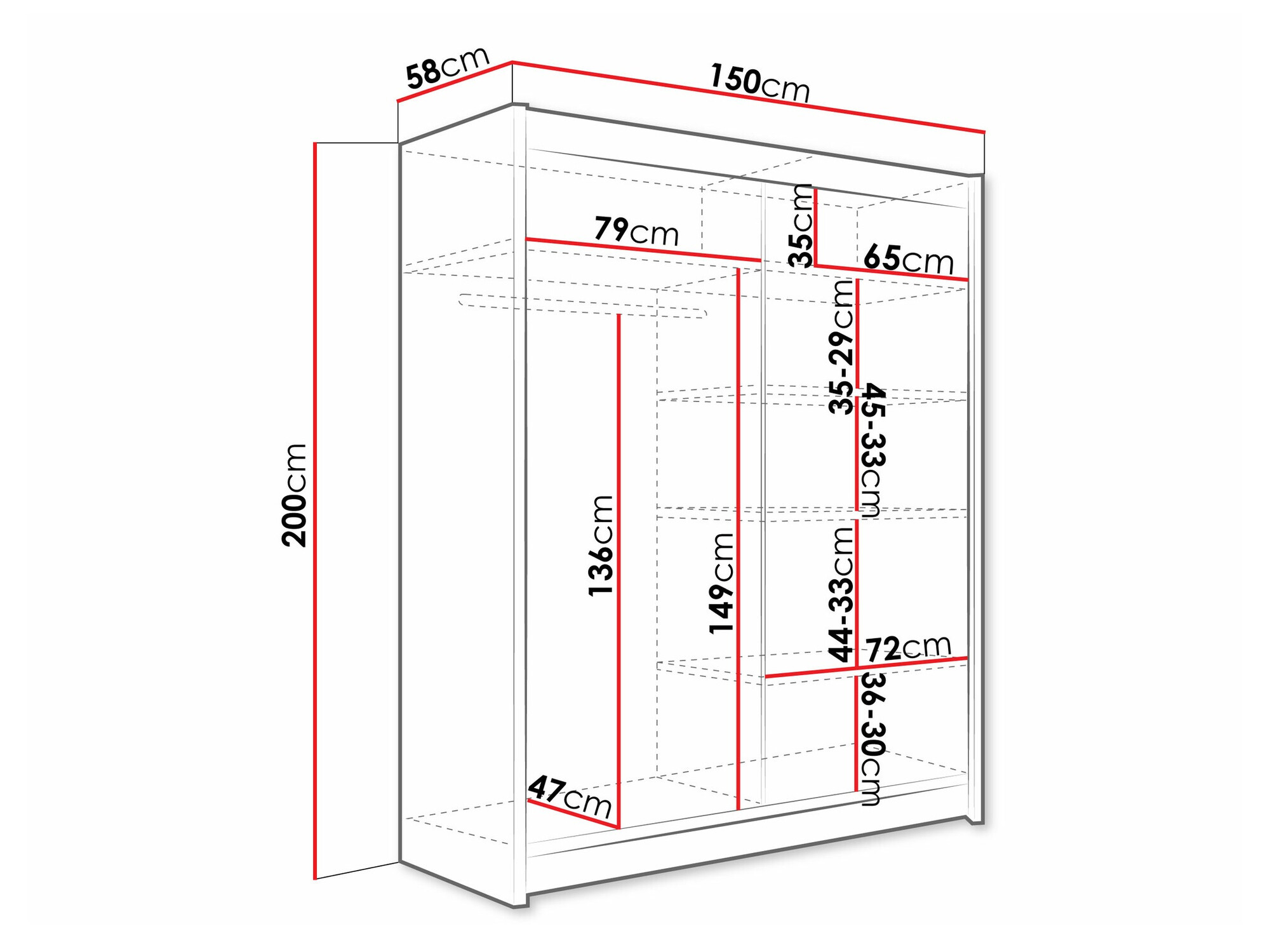 Kledingkast Closico 104 (Kasjmier)