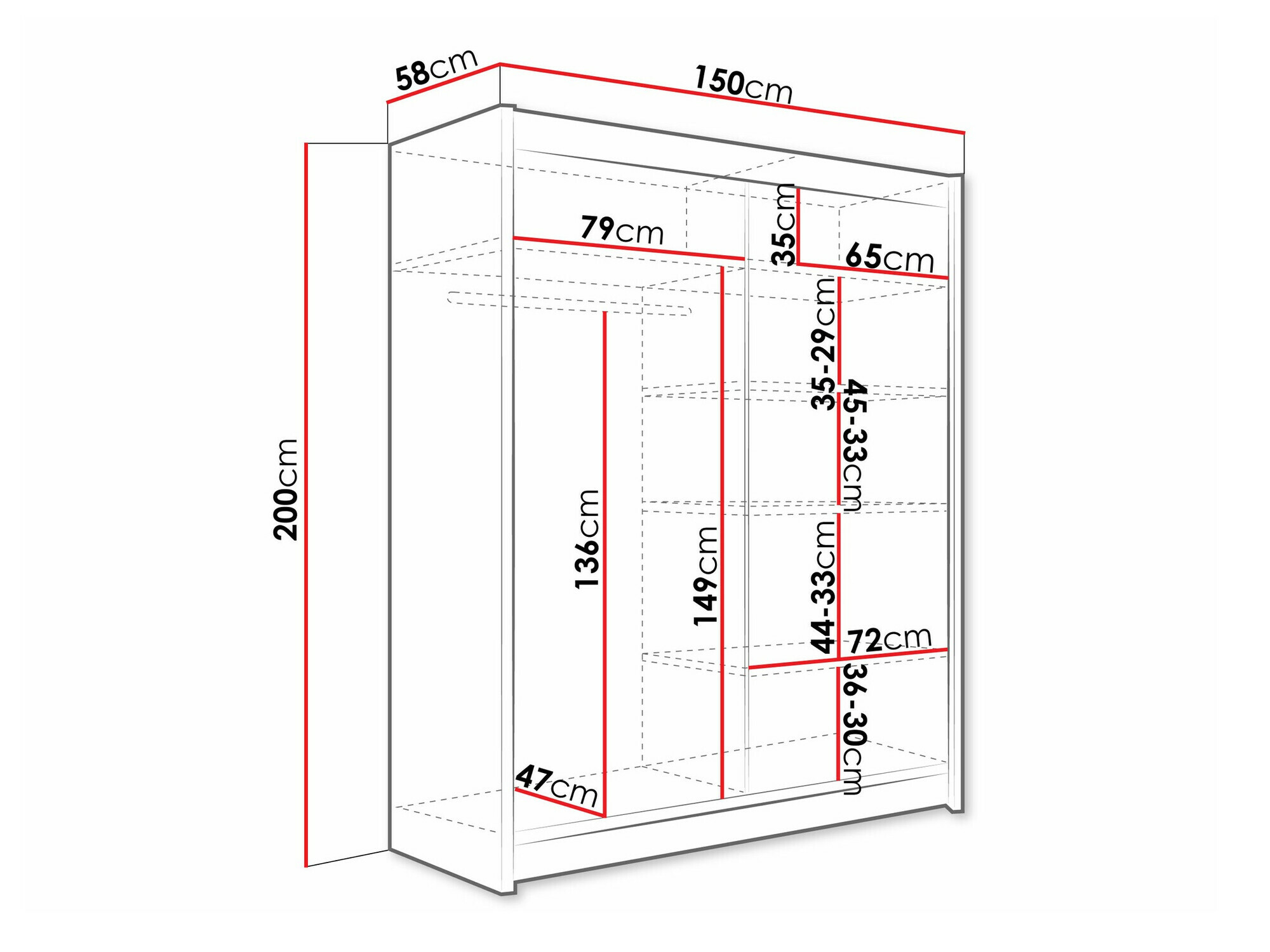 Kledingkast Closico 110 (Kasjmier)