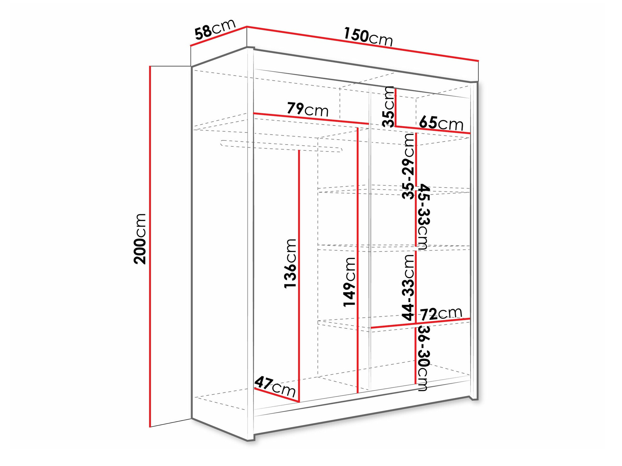 Kledingkast Closico 113 (Kasjmier)