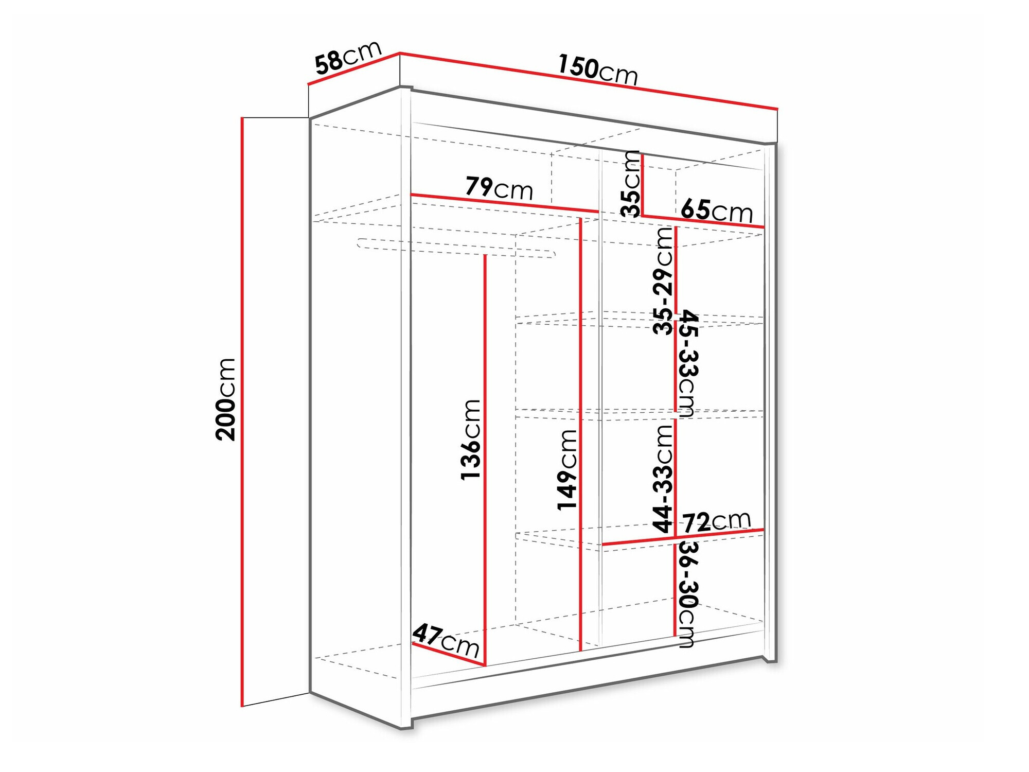 Kledingkast Closico 113 (Kasjmier)