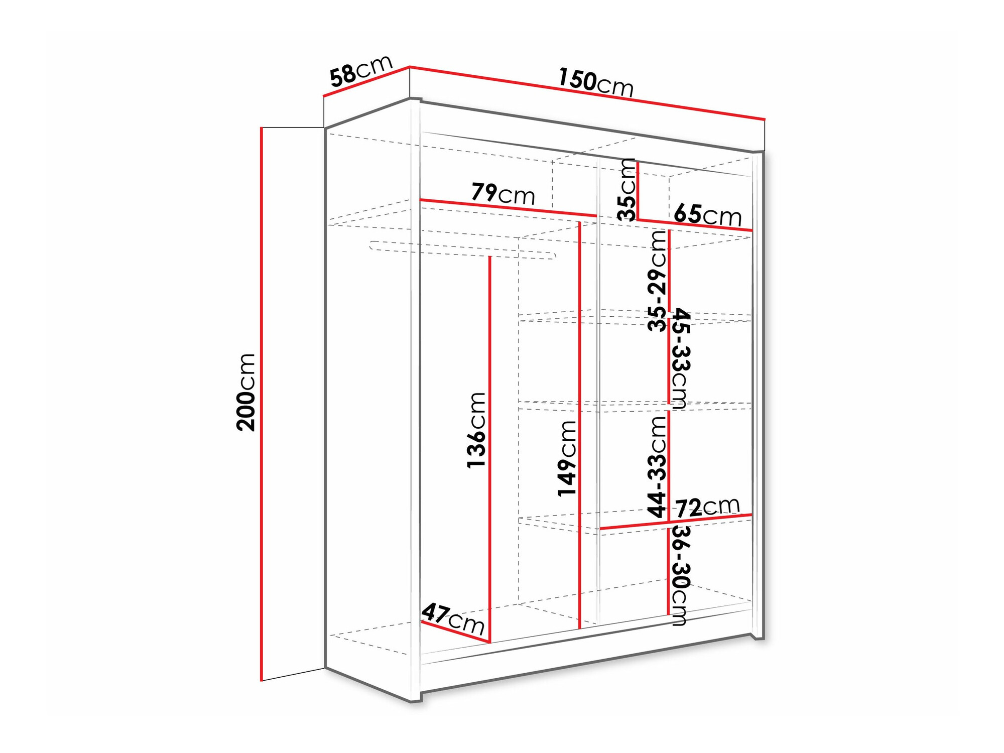 Kledingkast Closico 121 (Kasjmier)
