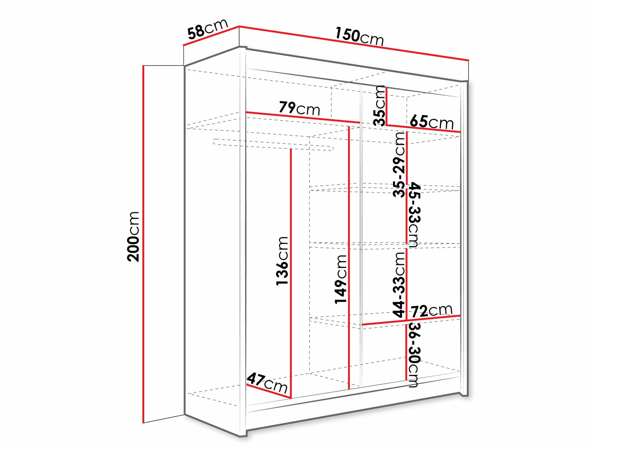 Kledingkast Closico 132 (Kasjmier)