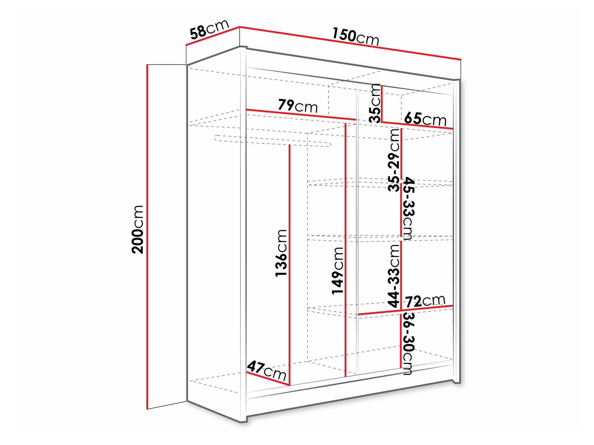 Kledingkast Closico 135 (Truffel eiken)