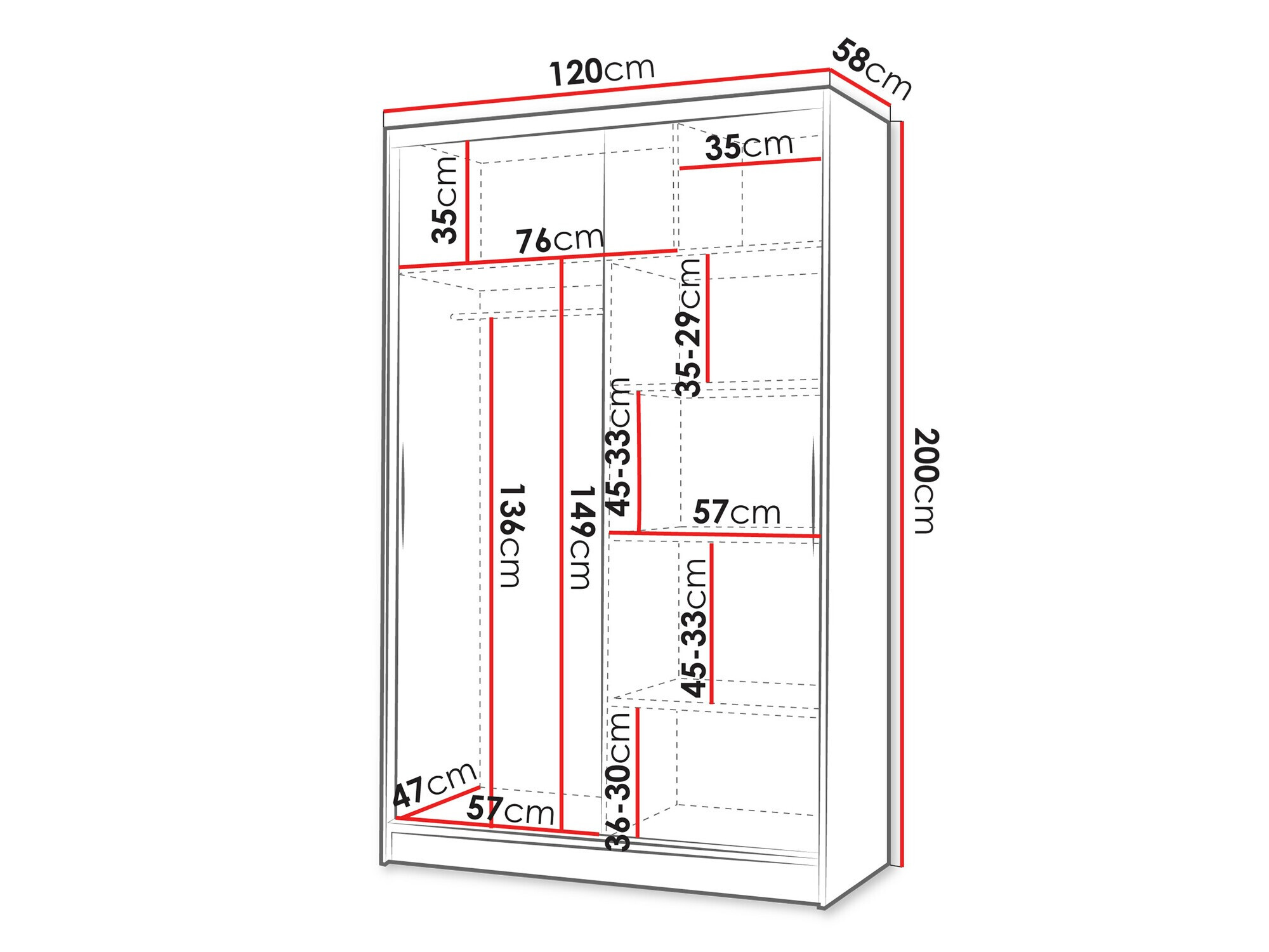 Kledingkast Closico 151 (Kasjmier)