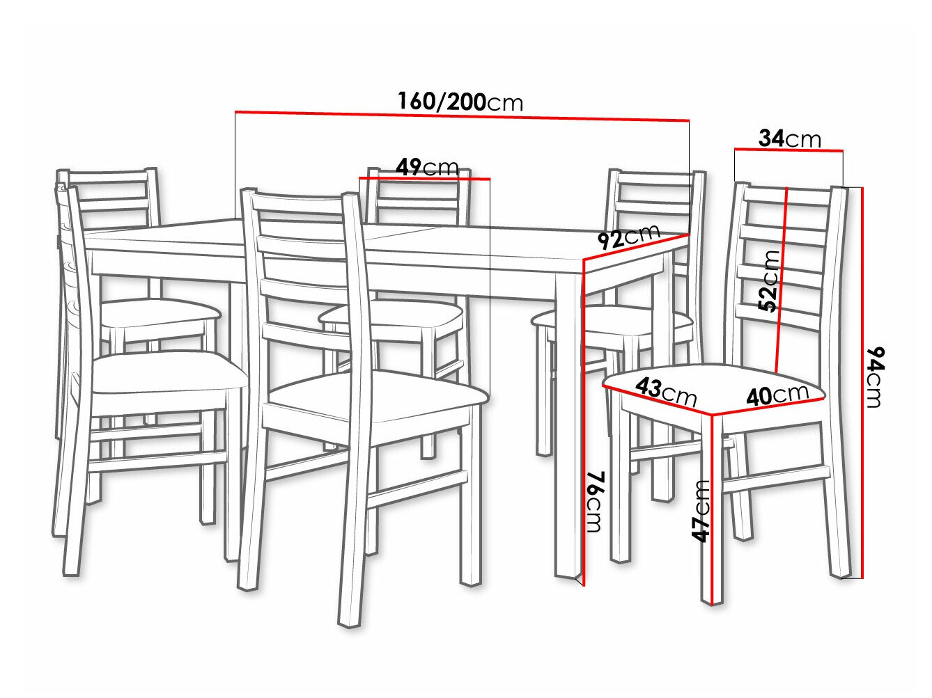 Eetkamerset Victorville 261 (Sonoma eik)