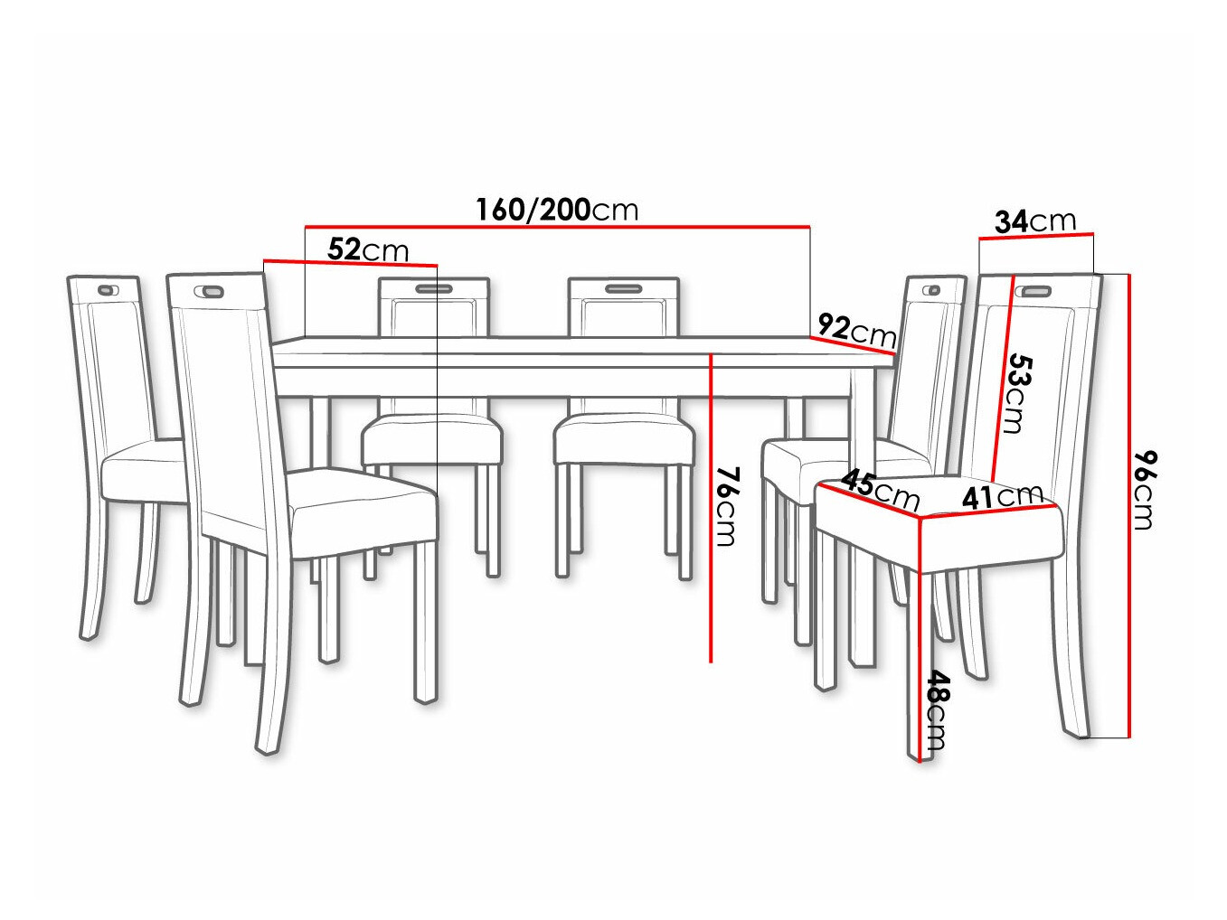 Eetkamerset Victorville 262 (Sonoma eik)