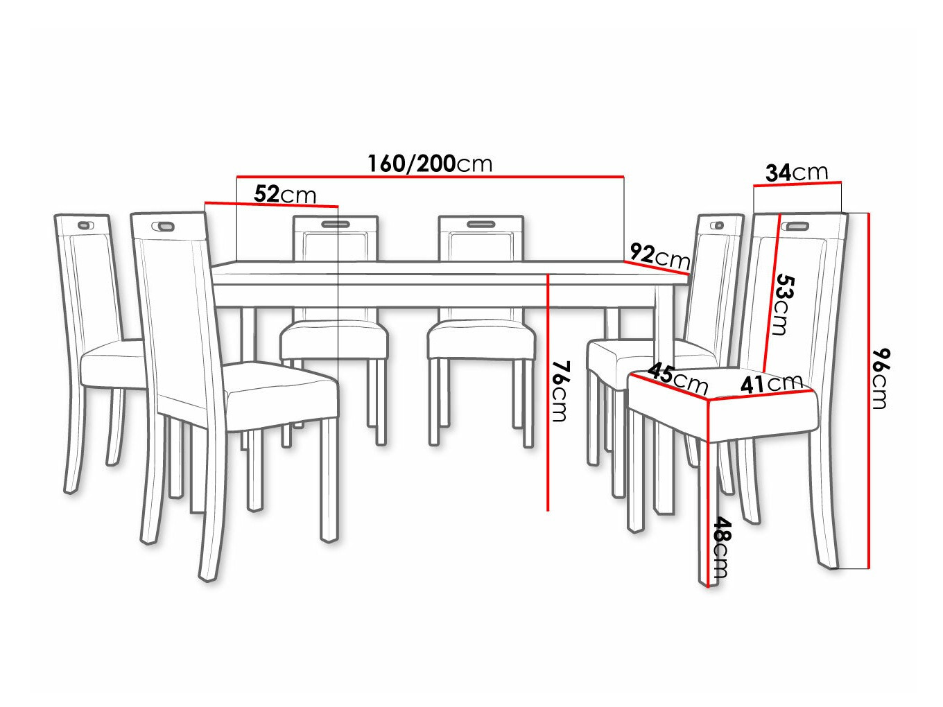 Eetkamerset Victorville 262 (Sonoma eik)