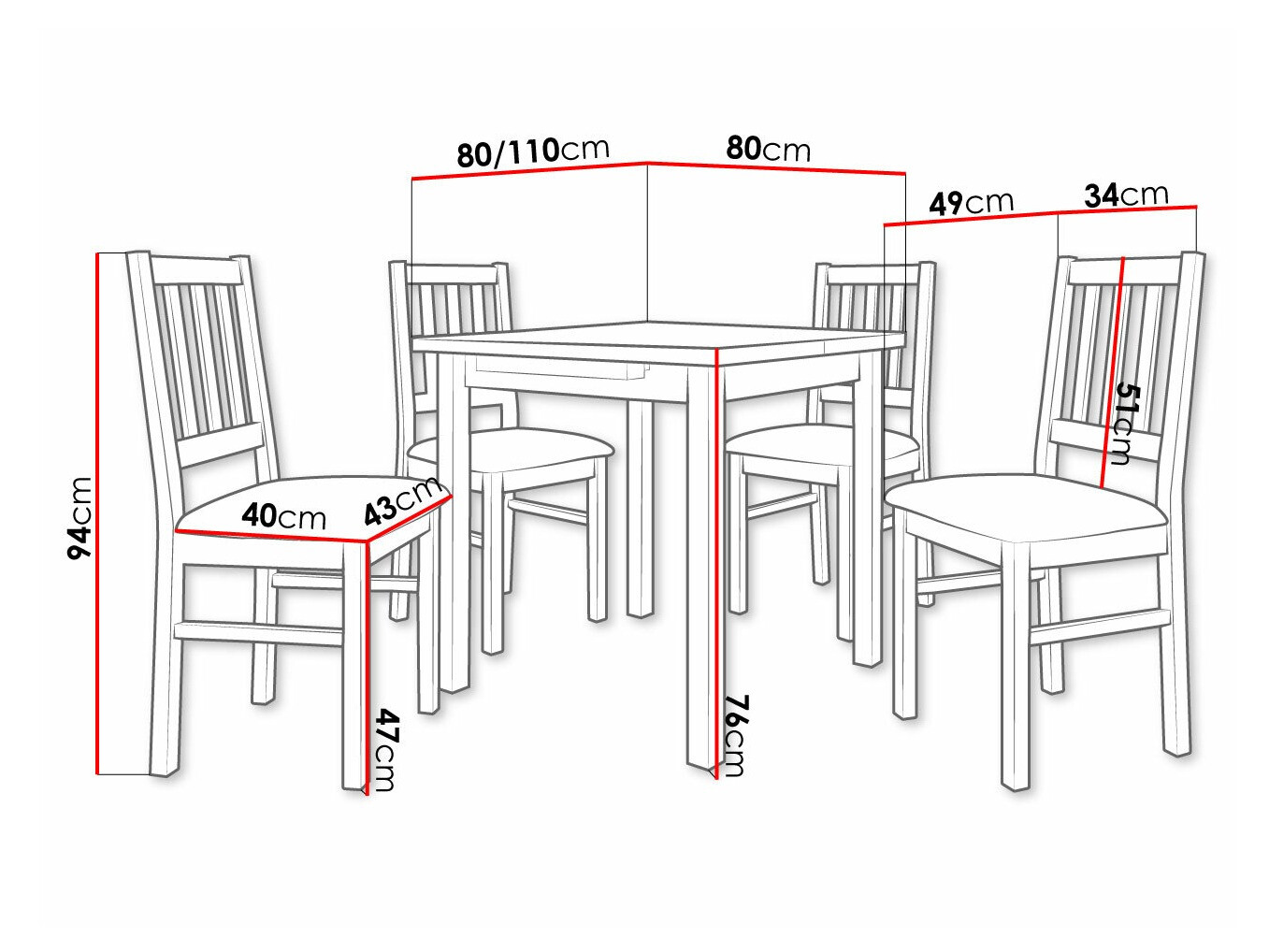 Eetkamerset Victorville 275 (Sonoma eik)