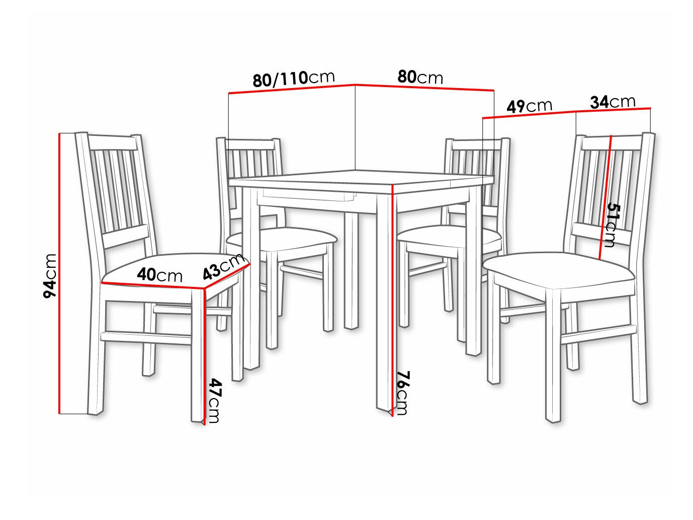 Eetkamerset Victorville 275 (Sonoma eik)