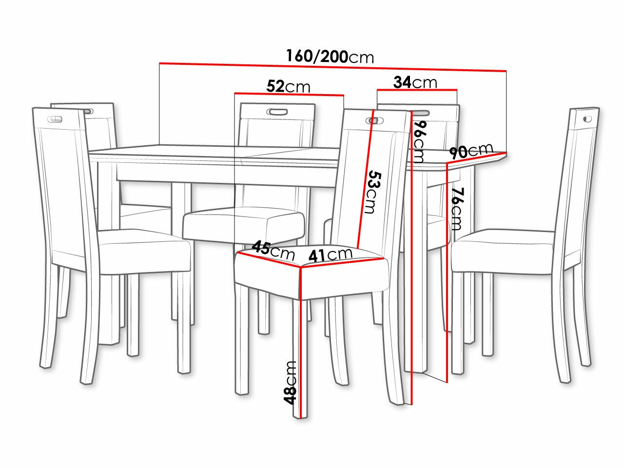 Eetkamerset Victorville 278 (Moer)