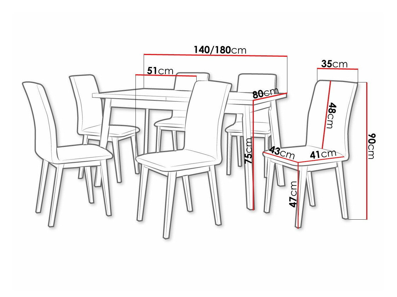 Eetkamerset Victorville 288 (Kleinzoon eik + Zwart)