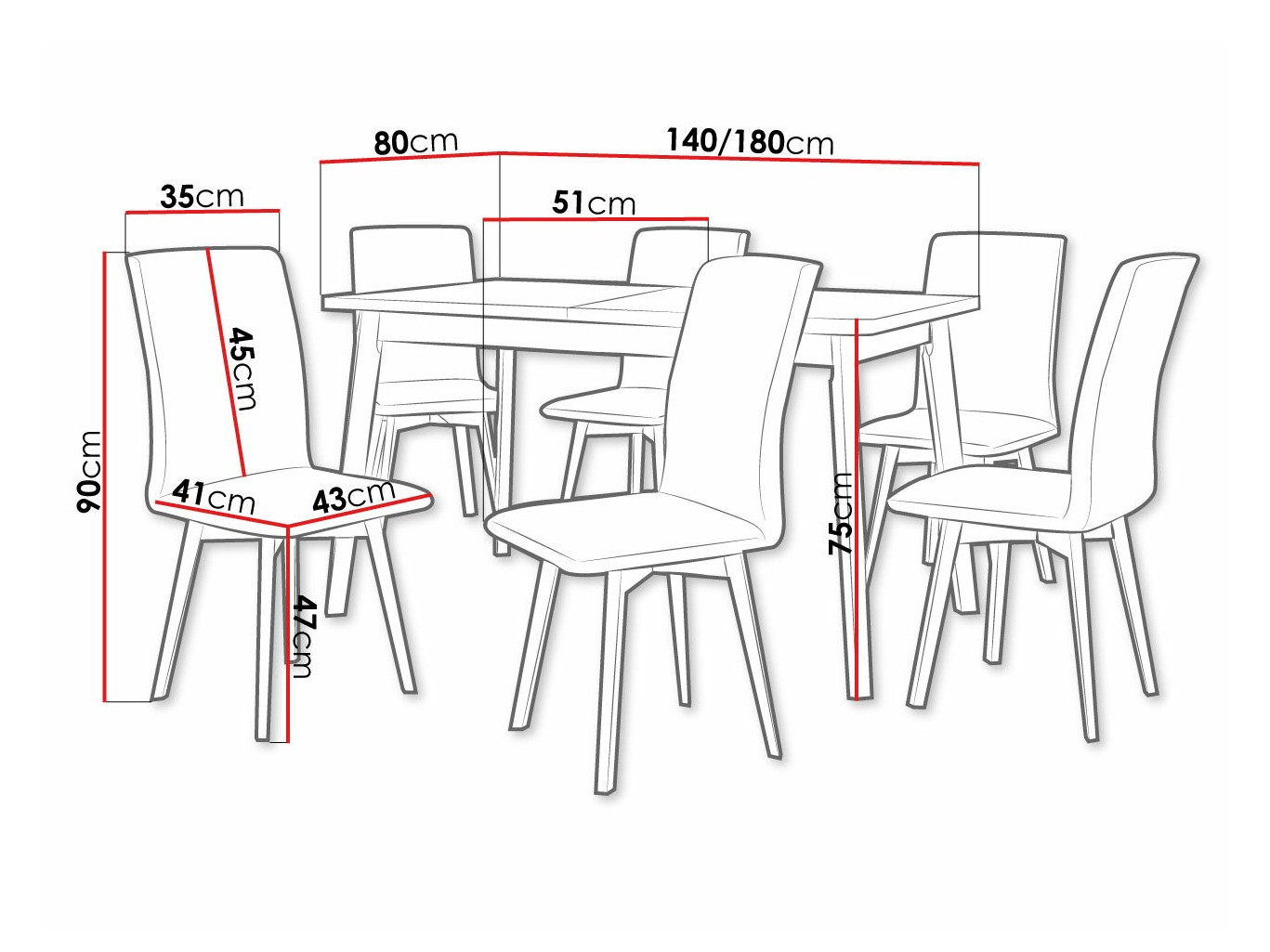 Eetkamerset Victorville 291 (Kleinzoon eik + Wit)