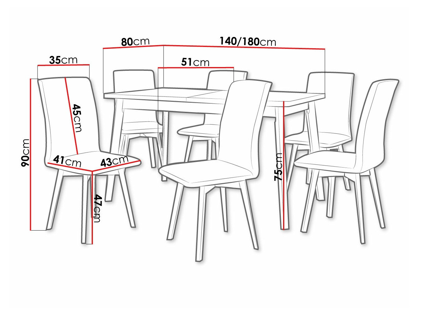 Eetkamerset Victorville 291 (Kleinzoon eik + Wit)