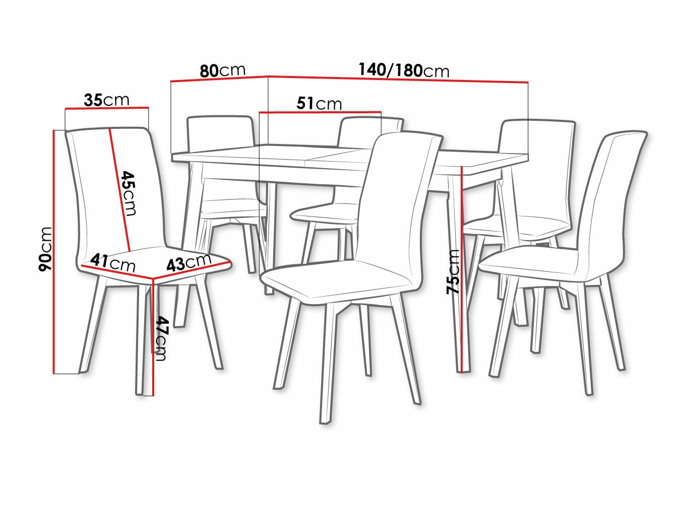 Eetkamerset Victorville 291 (Sonoma eik + Wit)