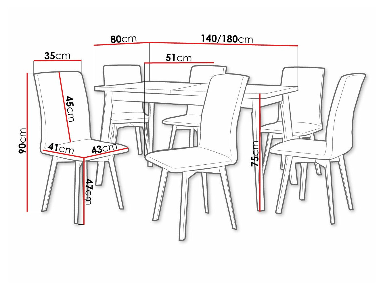 Eetkamerset Victorville 292 (Sonoma eik + Zwart)