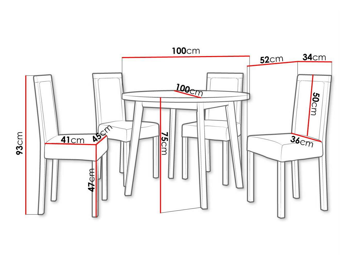 Eetkamerset Victorville 304 (Sonoma eik)
