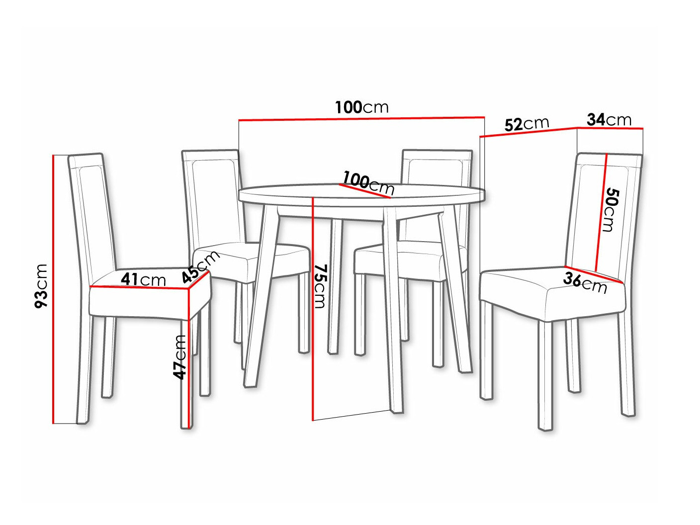 Eetkamerset Victorville 304 (Sonoma eik)